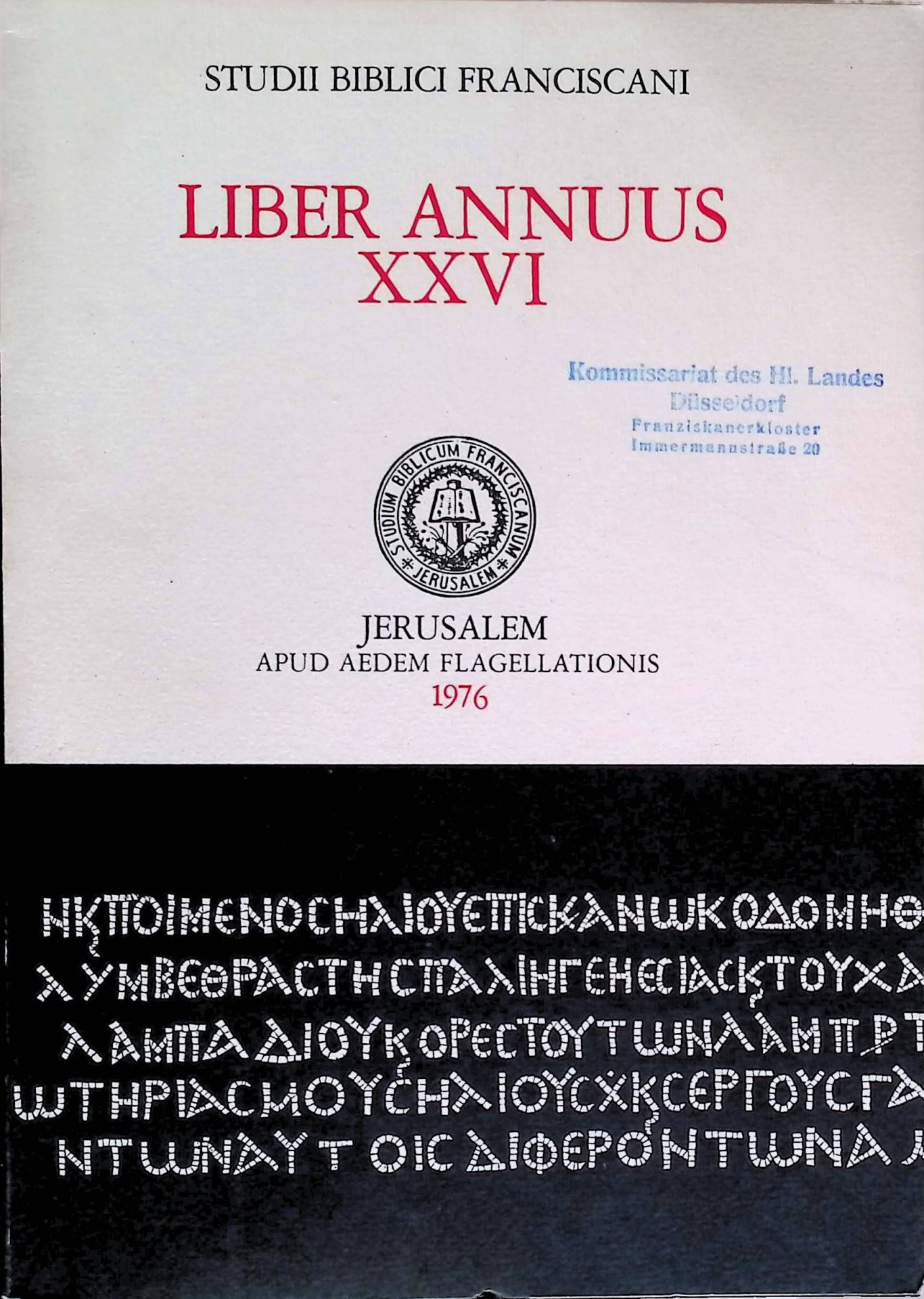 Studii Biblici Franciscani Liber Annuus, XXVI (1976)