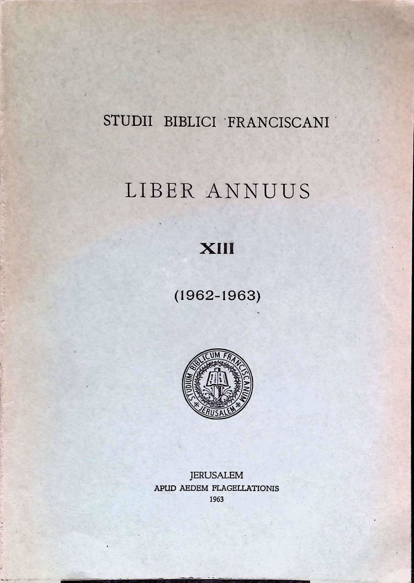 Studii Biblici Franciscani Liber Annuss XII (1962-1963)