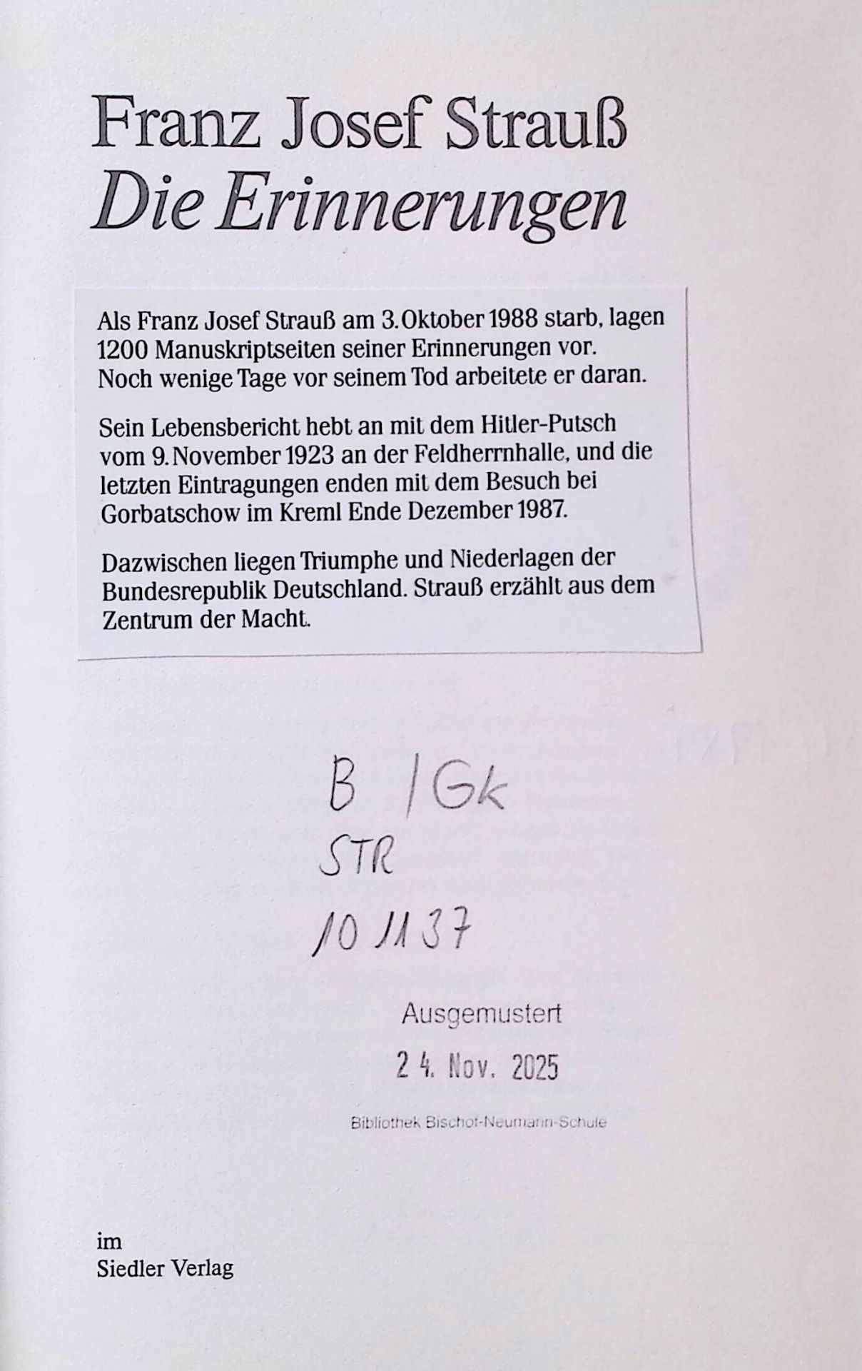 Die Erinnerungen