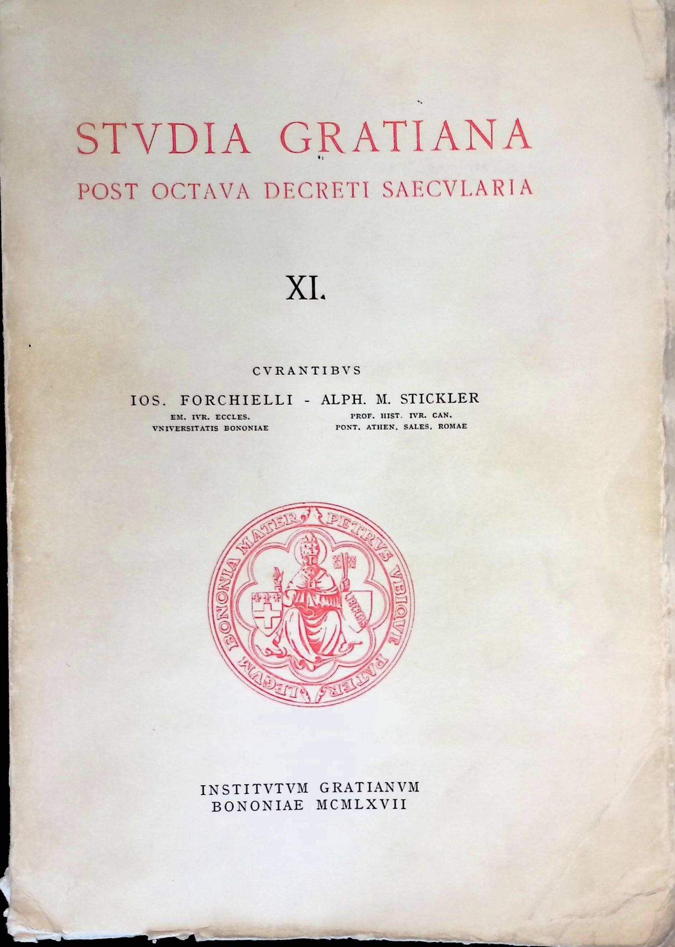 Studia Gratiana Post Octava Decreti Saecvlaria. XI