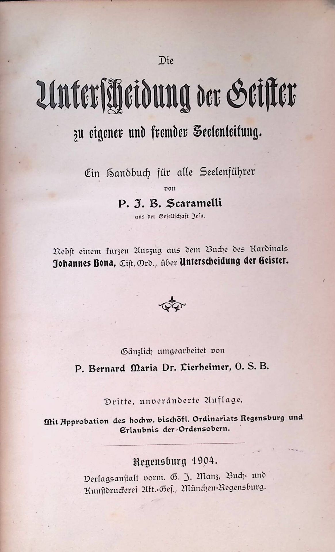 Die Unterscheidung der Geister zu eigener und fremder Seelenleitung: Ein Handbuch für alle Seelenführer