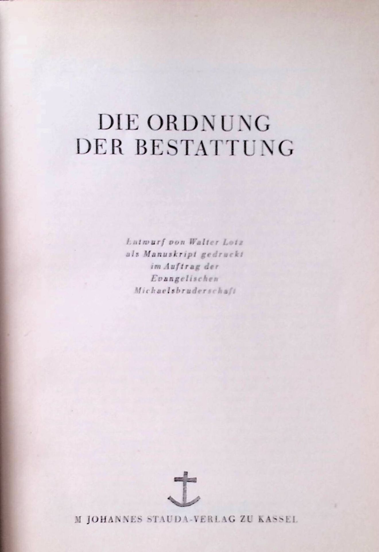 Die Ordnung der Bestattung