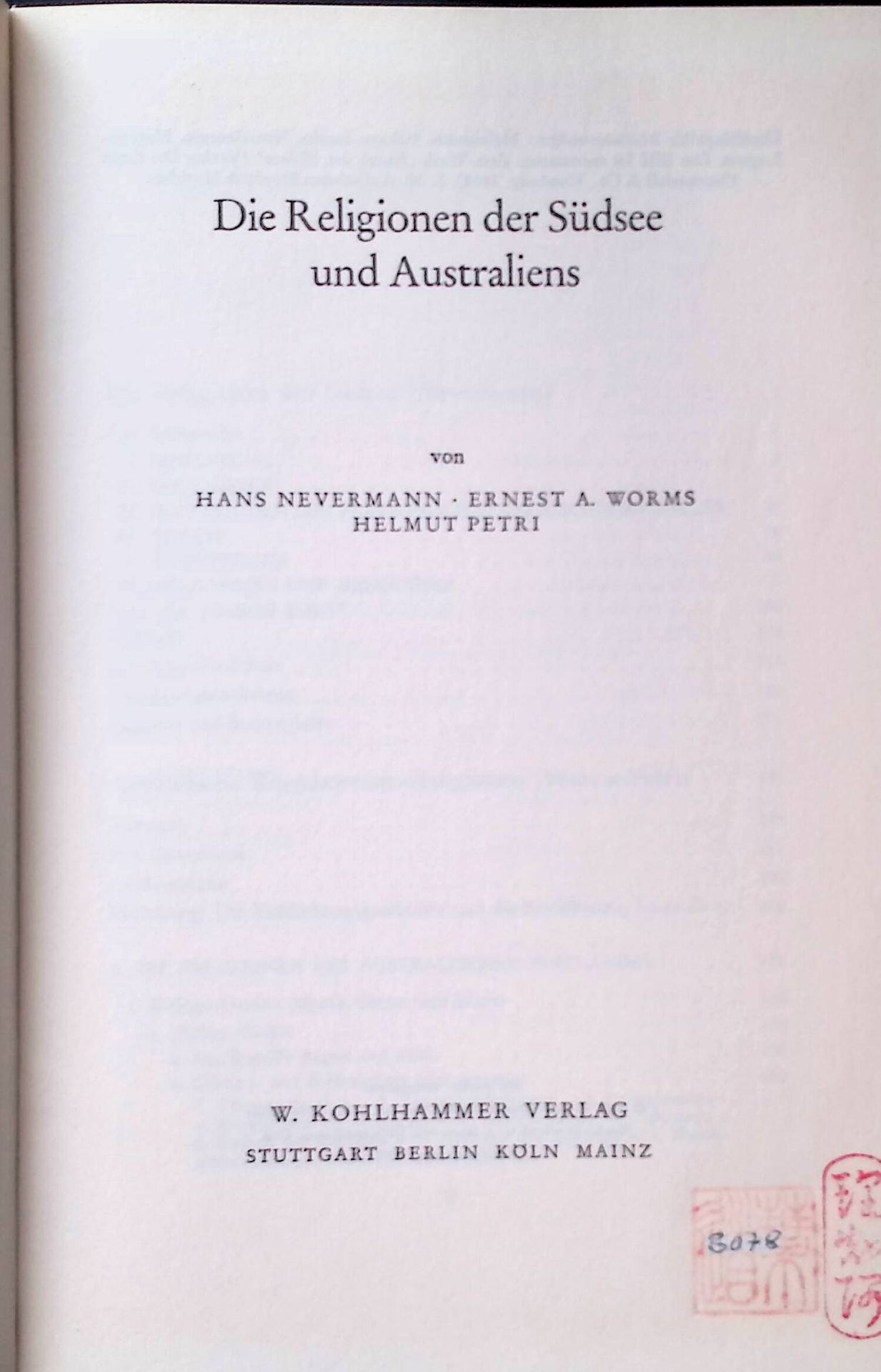 Die Religionen der Südsee und Australiens