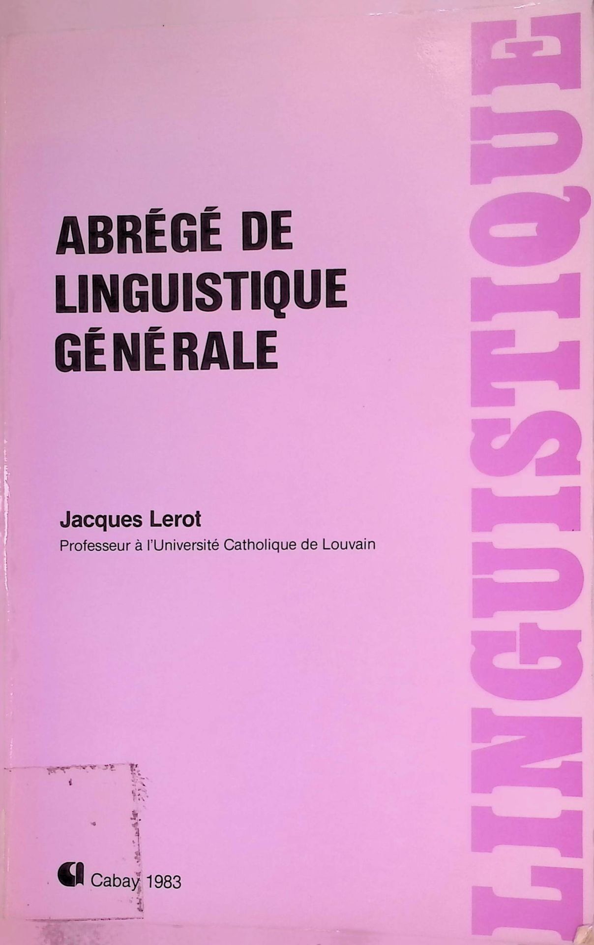 Abrege de Linguistique Generale