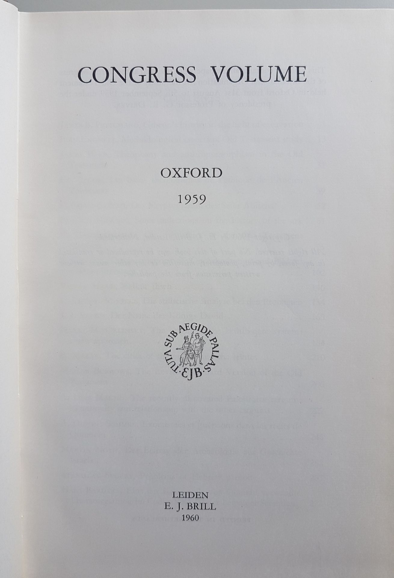 Das Kryptogramm des Sefer Abischa' - in: Congress Volume, Oxford 1959