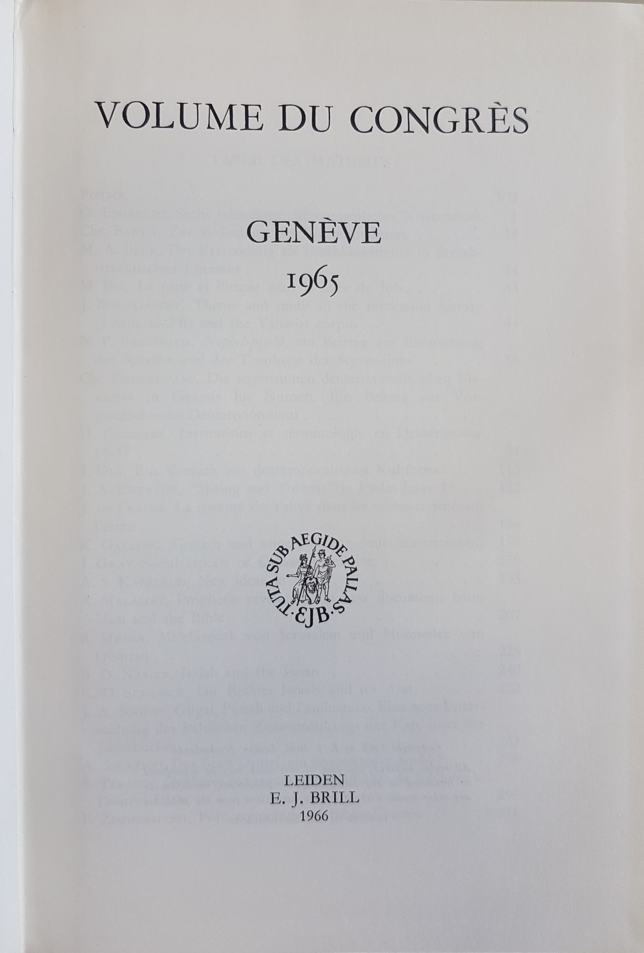 Der Ersatzkönig als Erzählungsmotiv in der altisraelitischen Literatur. - in: Volume du Congres, Geneve 1965