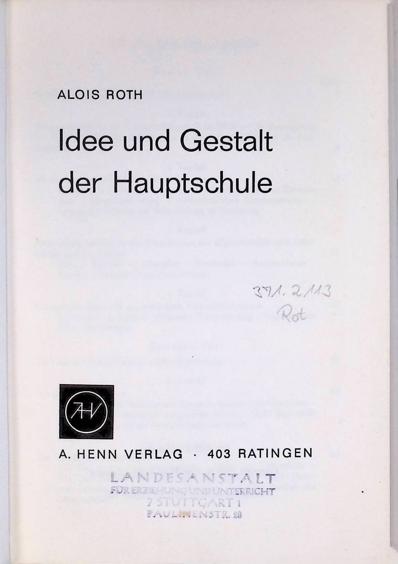 Idee und Gestalt der Hauptschule