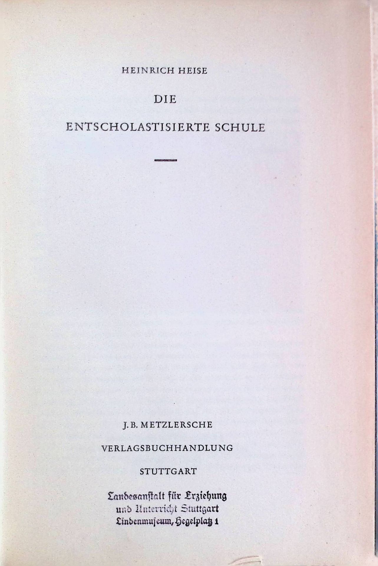 Die entscholastisierte Schule