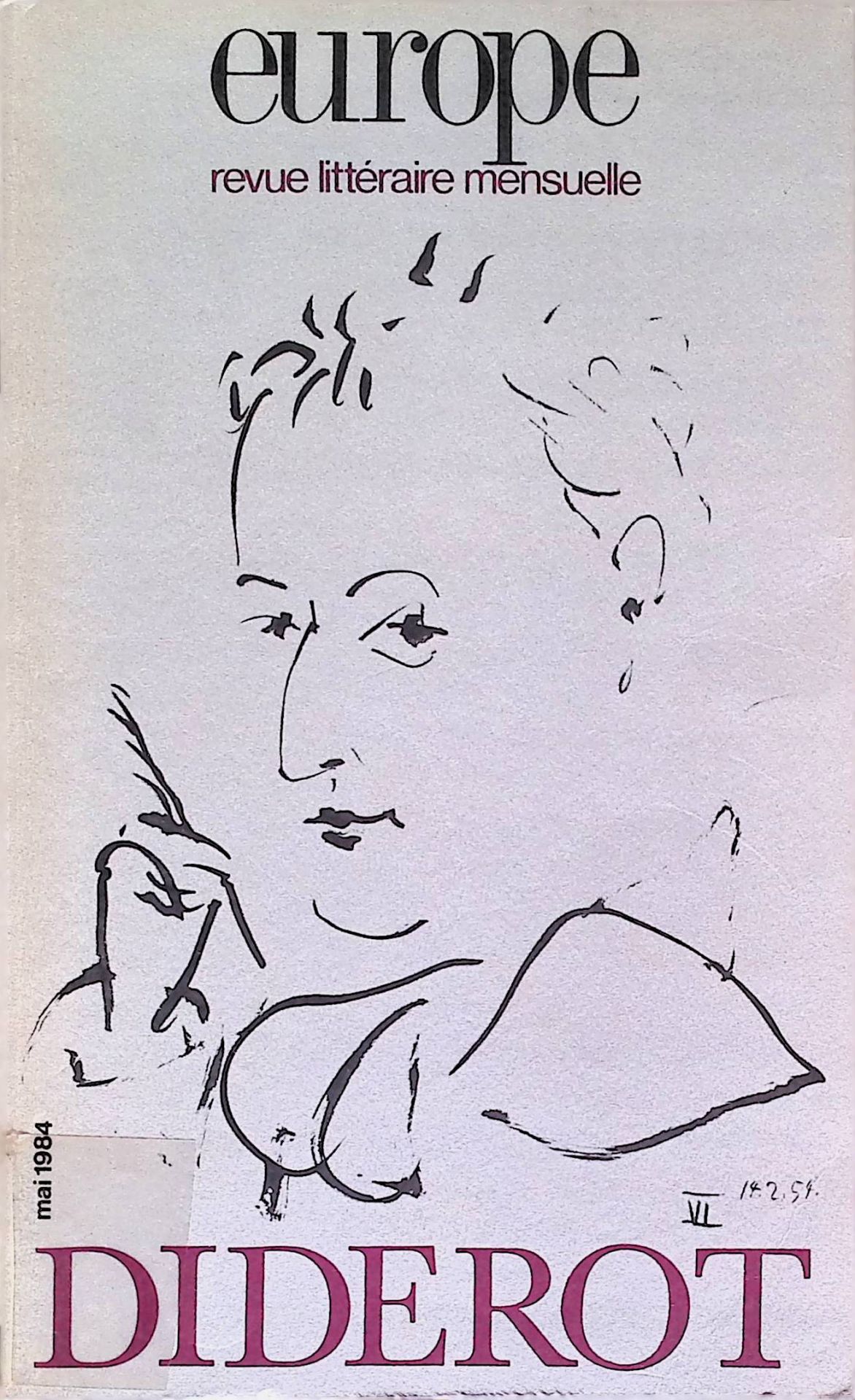 Diderot, vingt ans apres -in: Europe revue Litteraire mensuelle, 62e Annee - No.661