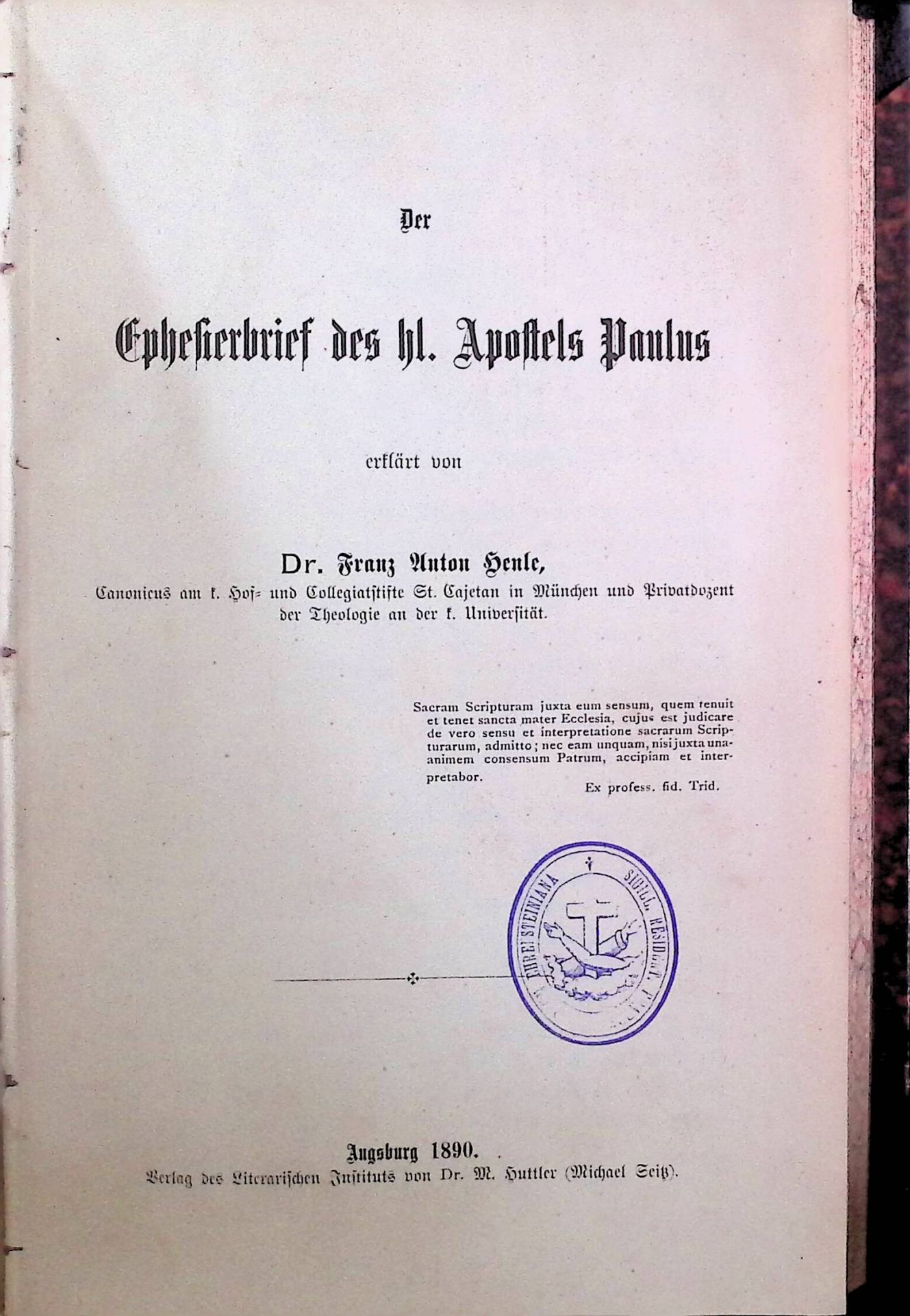 Der Epheserbrief des heiligen Apostels Paulus