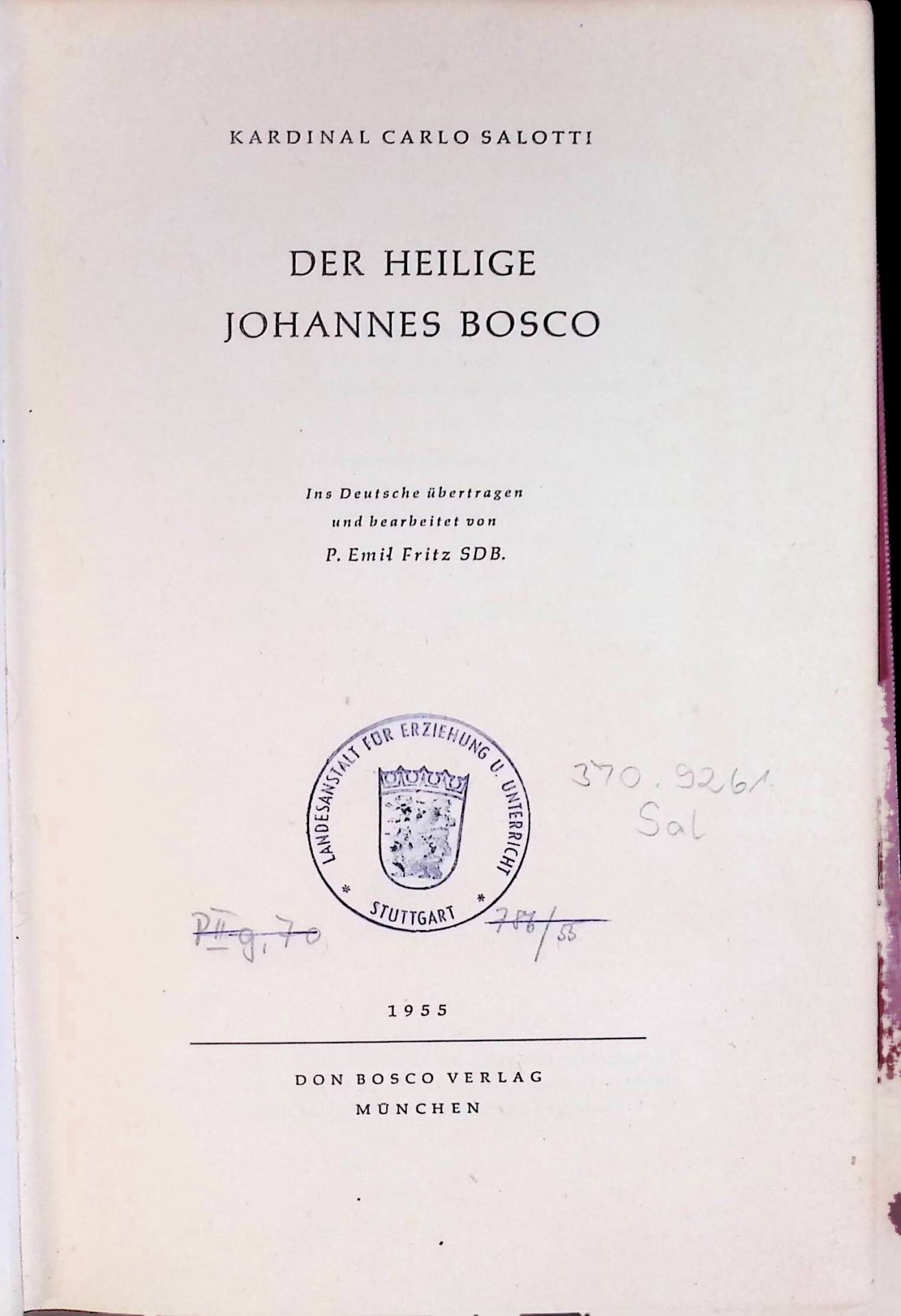 Der heilige Johannes Bosco