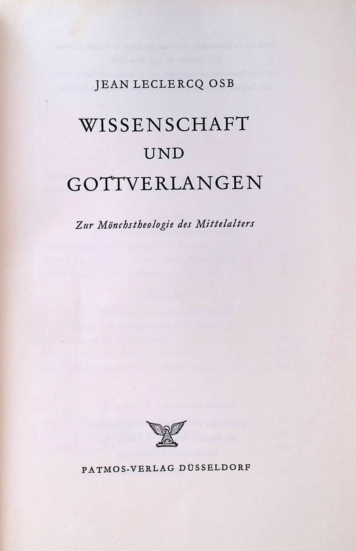Wissenschaft und Gottverlangen : Zur Mönchstheologie des Mittelalters
