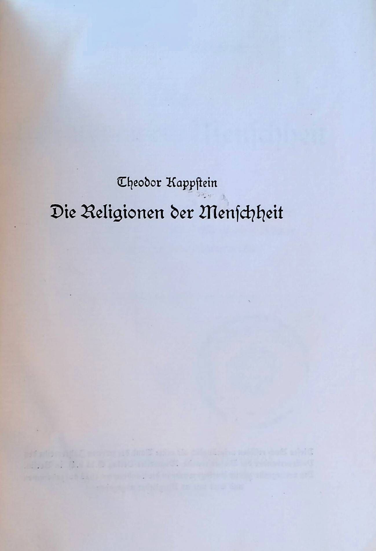 Die Religionen der Menschheit. BAND 1 und 2