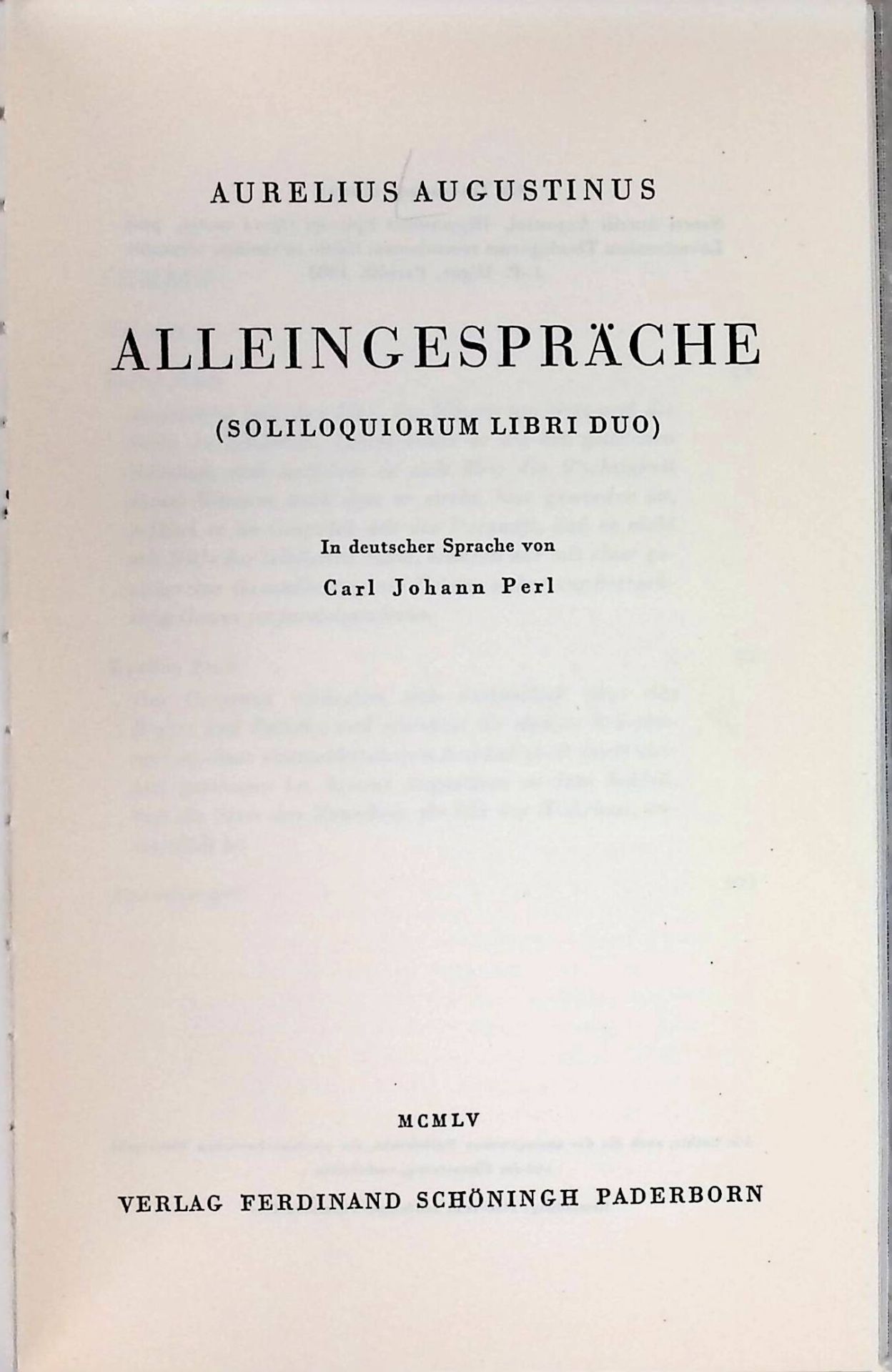 Alleingespräche : (Soliloquiorum libri duo)