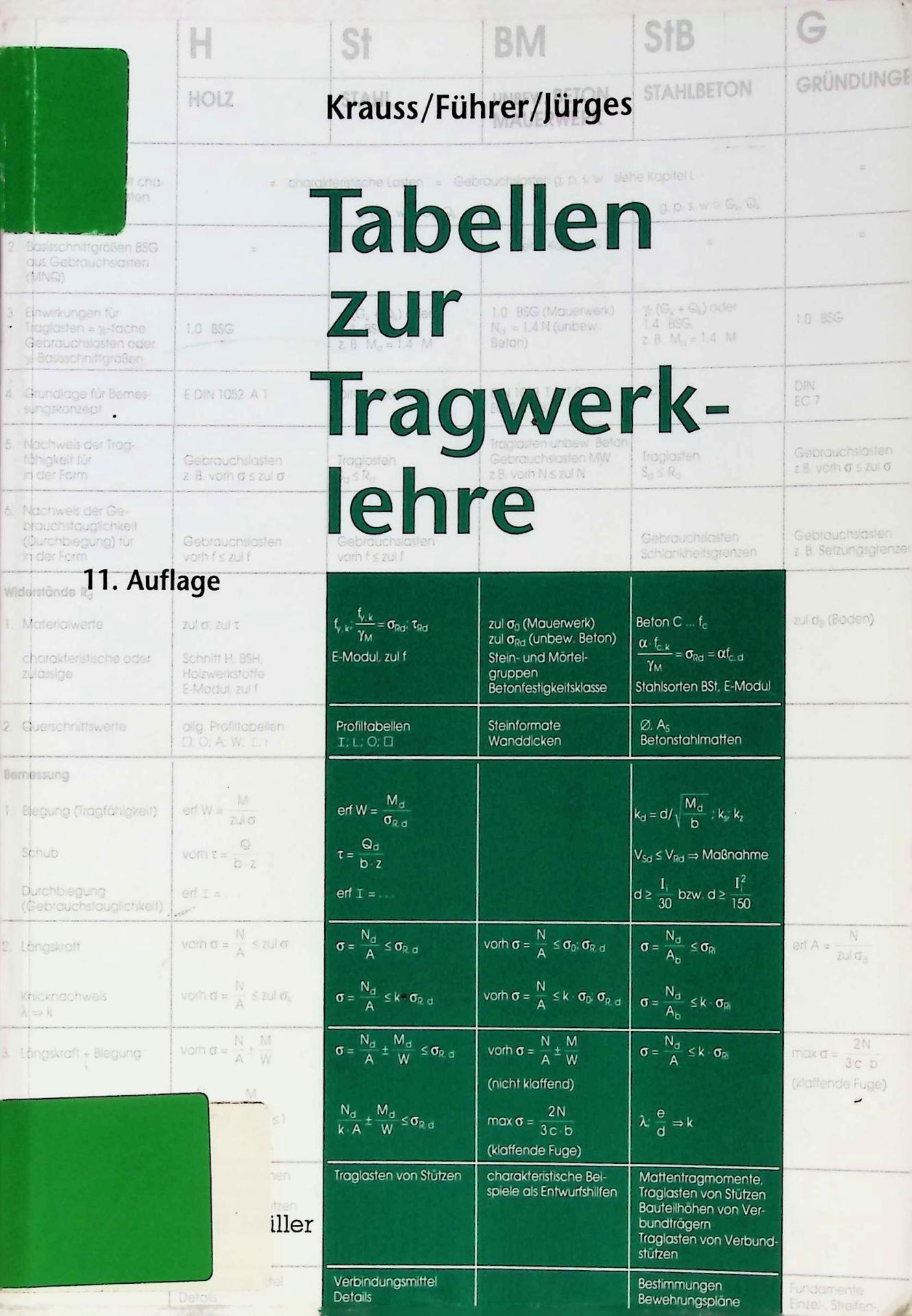 Tabellen zur Tragwerklehre