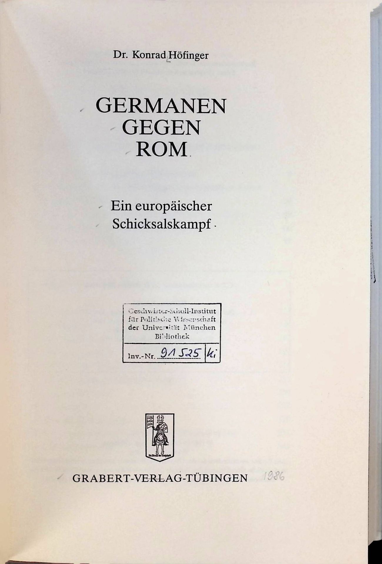 Germanen gegen Rom : ein europäischer Schicksalskampf