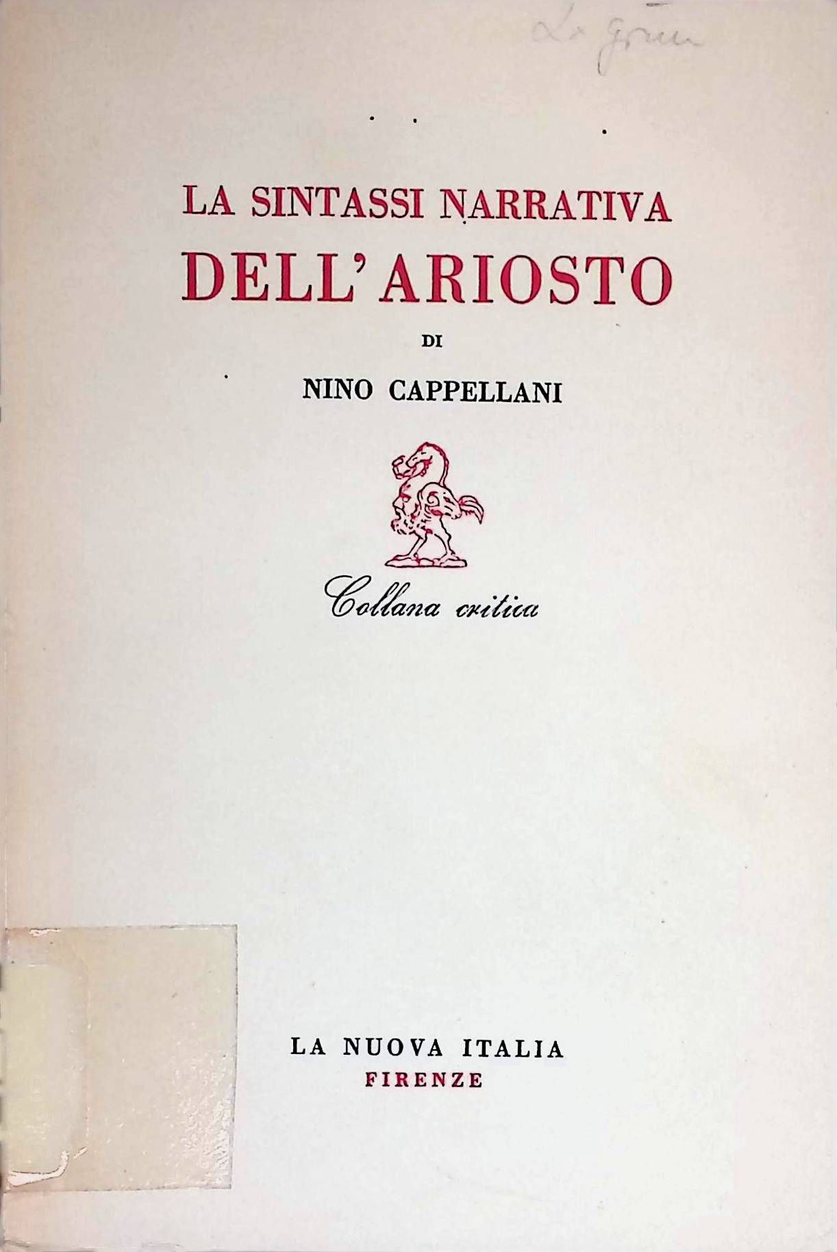 La Sintassi Narrativa dell'Ariosto