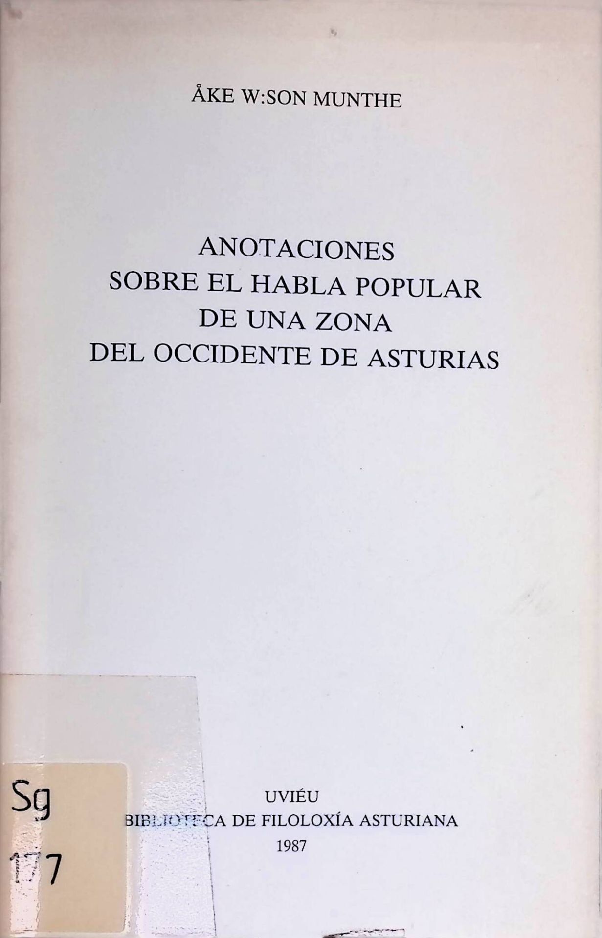 Anotaciones sobre el habla popular de una zona del occidente de Asturias