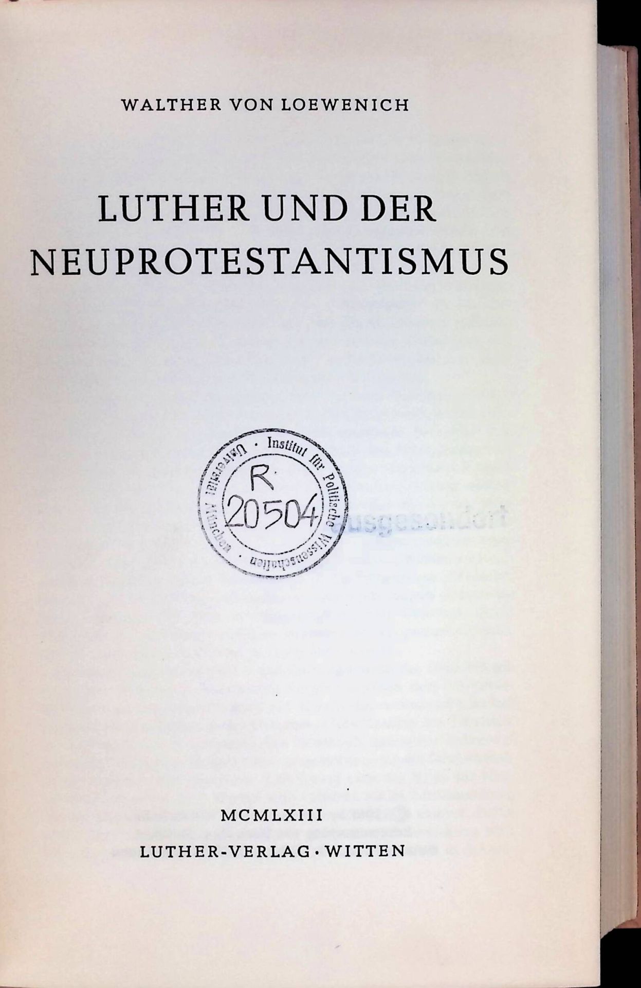 Luther und der Neuprotestantismus