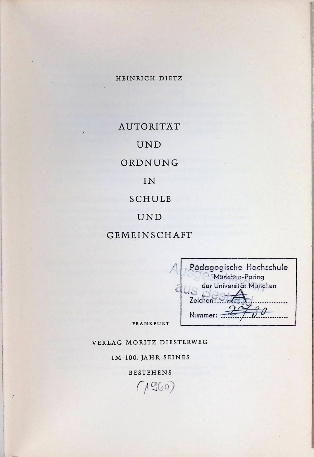Autorität und Ordnung in Schule und Gemeinschaft