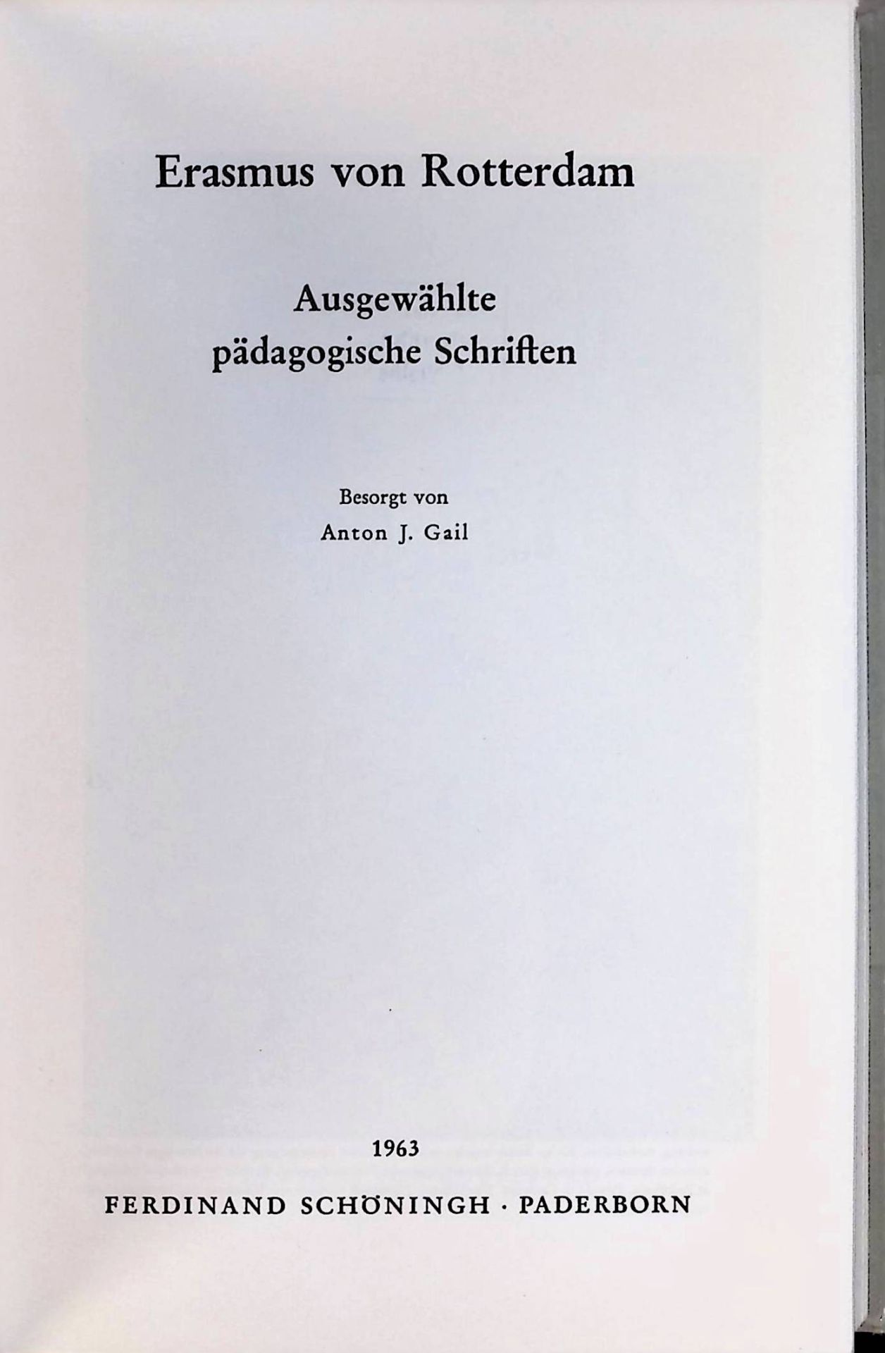 Erasmus von Rotterdam. Ausgewählte pädagogische Schriften