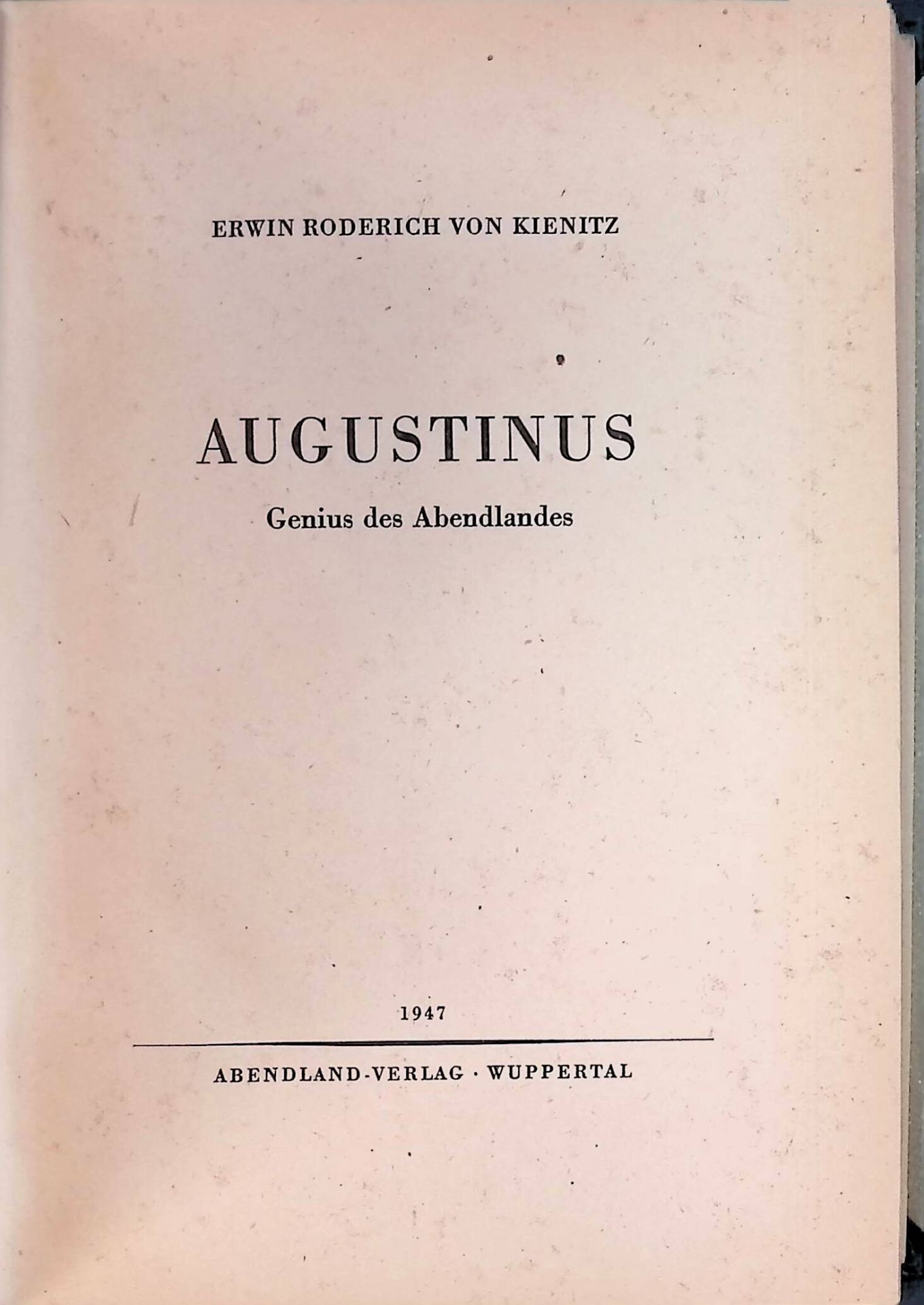Augustinus, Genius des Abendlandes