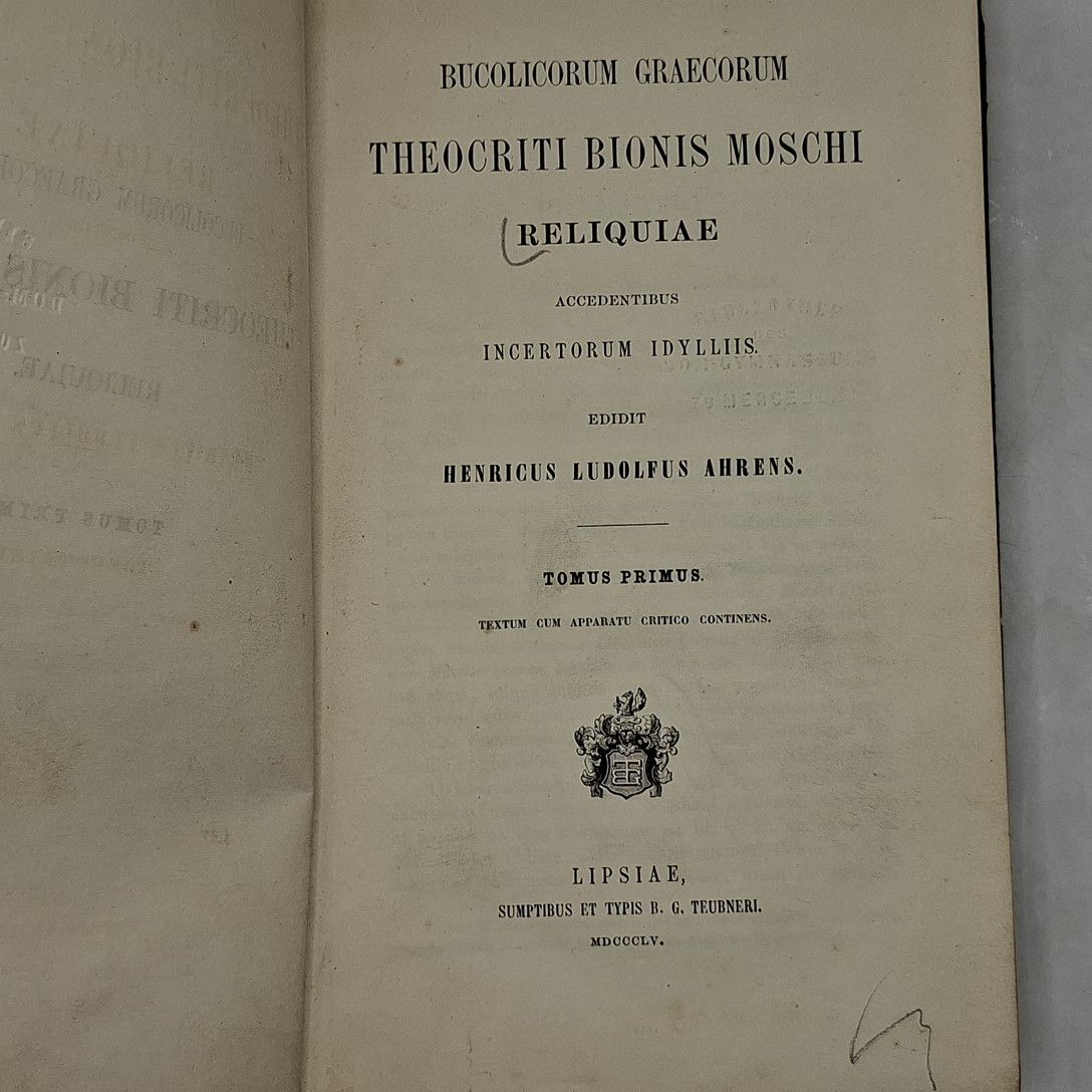 Bucolicorum Graecorum Theocriti, Bionis, Moschi Reliquiae - TOMUS PRIMUS