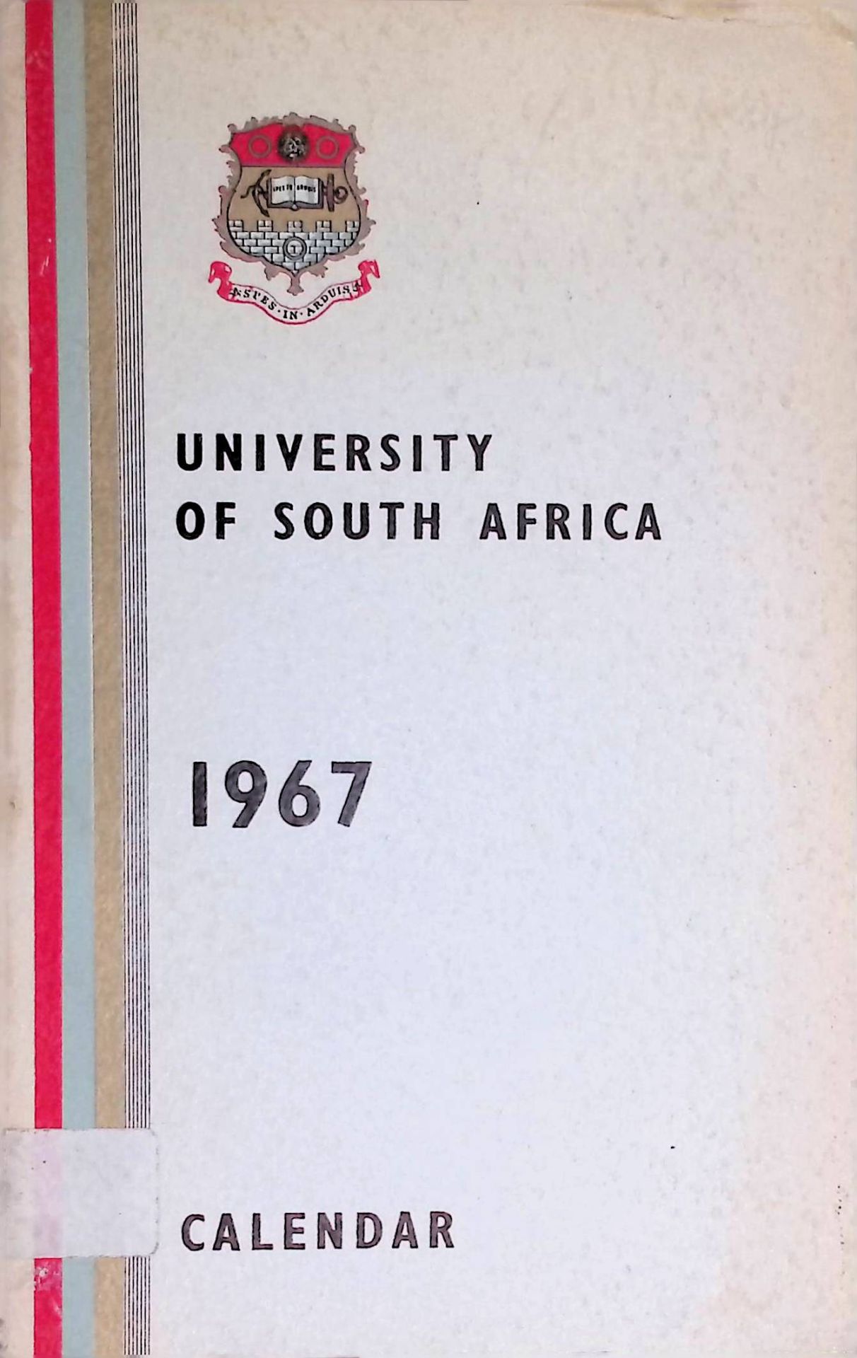 University of South Africa Calendar 1967
