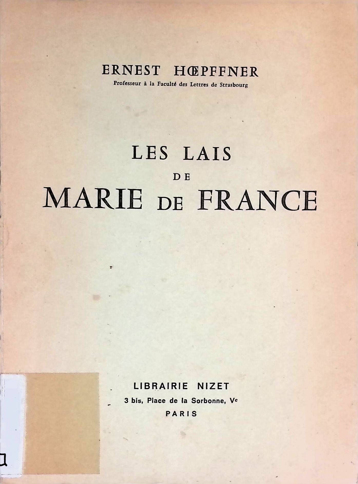 Les Lais De Marie De France
