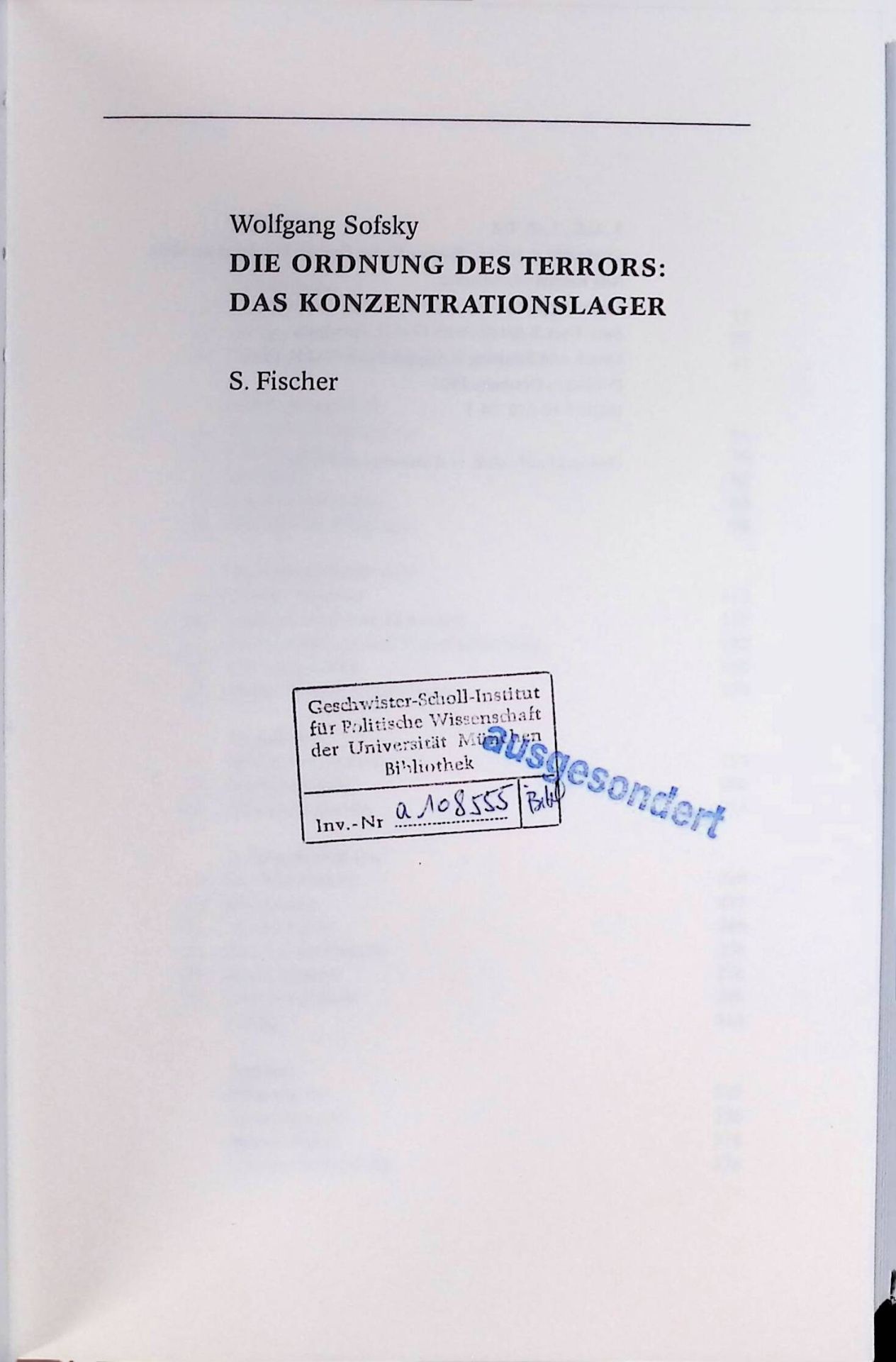 Die Ordnung des Terrors : das Konzentrationslager
