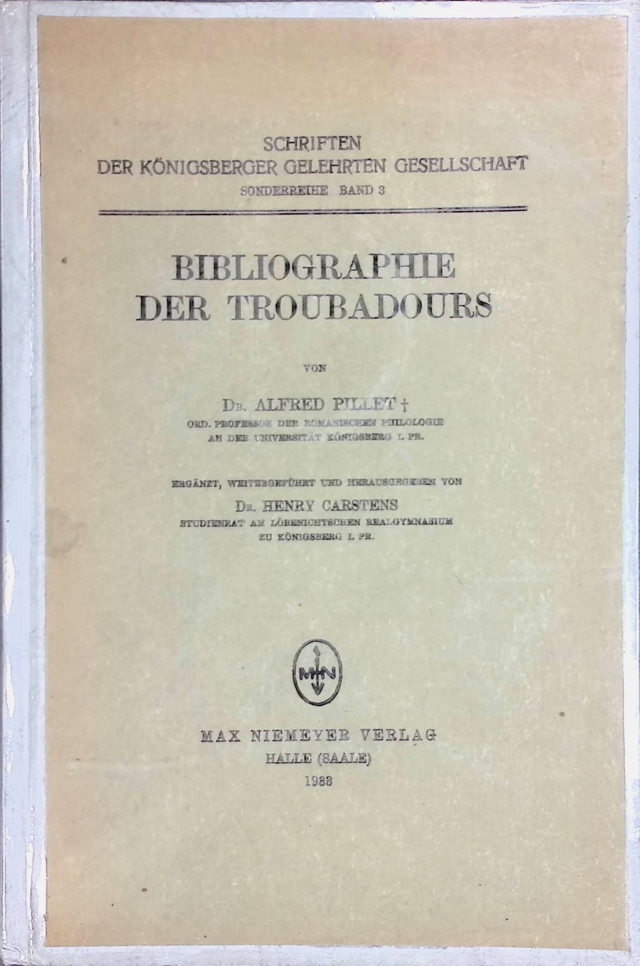 Bibliographie der Troubadours