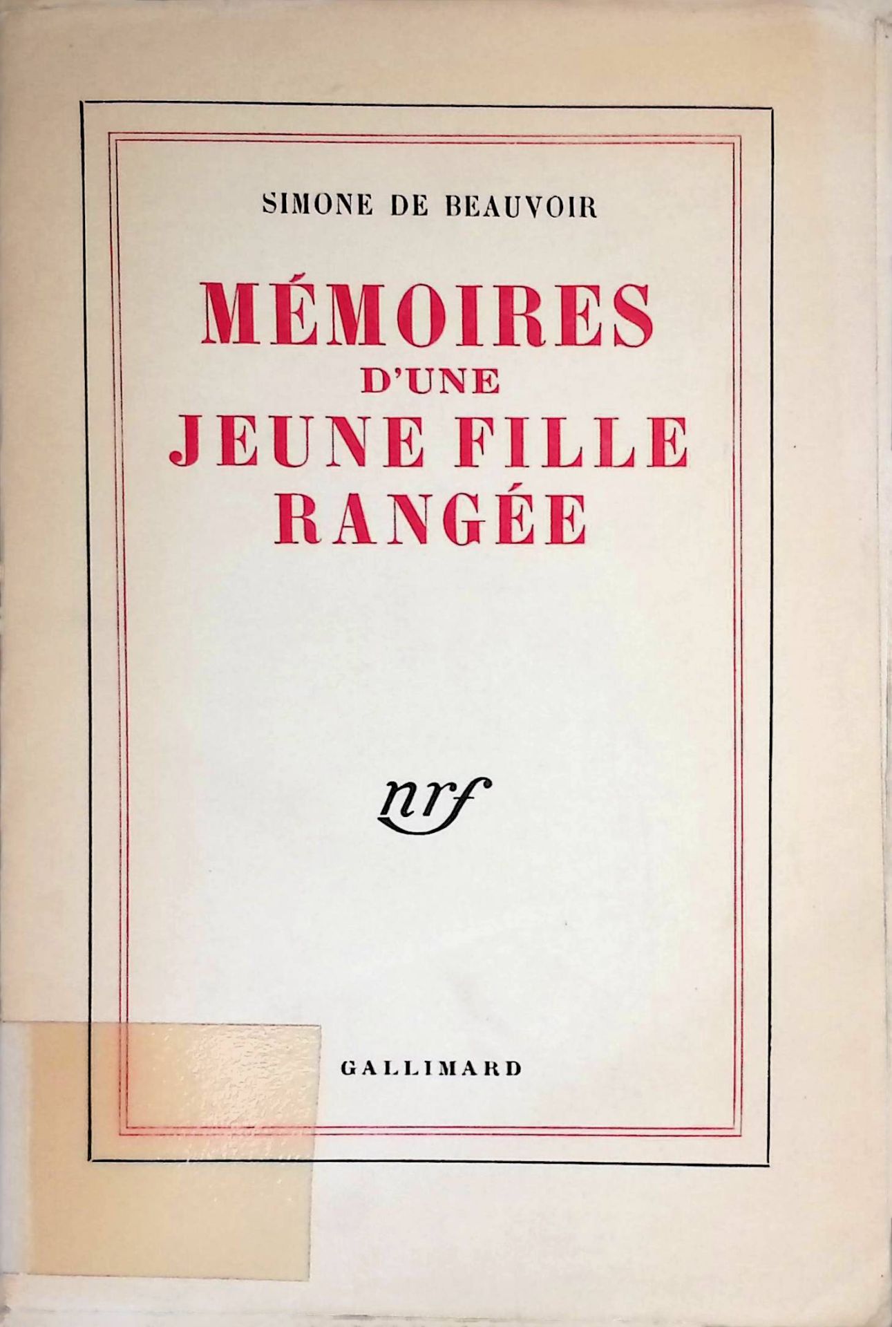 Memoires d'une jeune fille rangee
