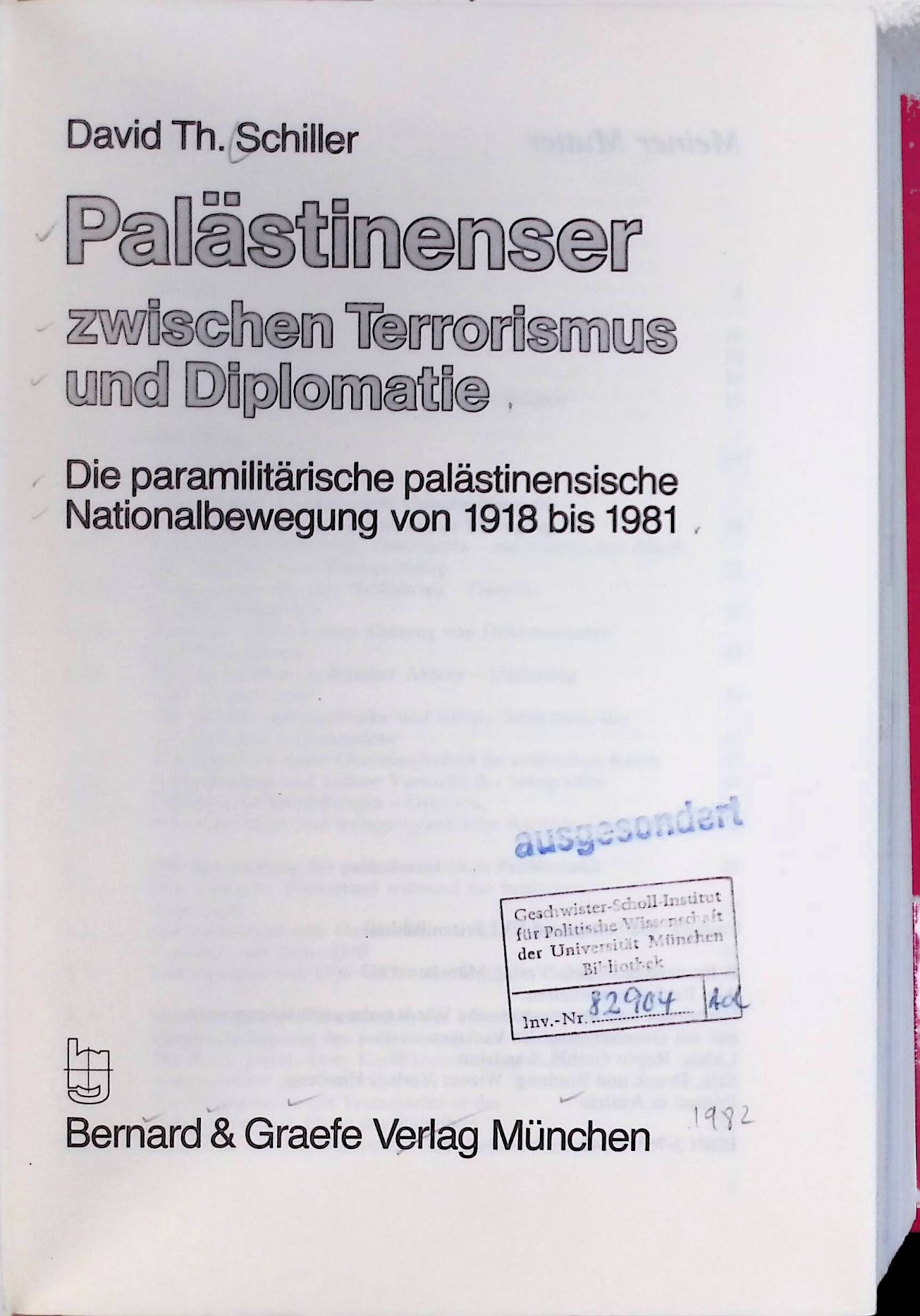 Palästinenser zwischen Terrorismus und Diplomatie : die paramilitärische palästinensische Nationalbewegung von 1918 bis 1981
