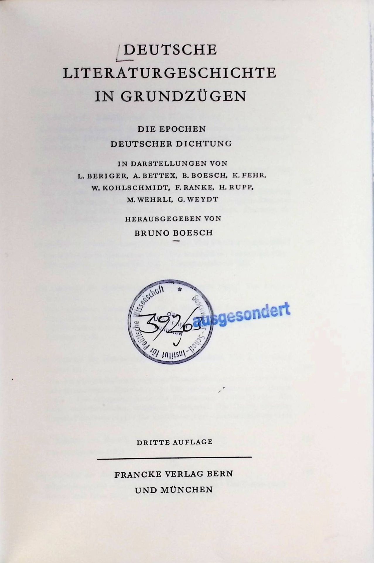 Die Literatur der Karolingerzeit. -In: Deutsche Literaturgeschichte in Grundzügen : Die Epochen dt. Dichtung