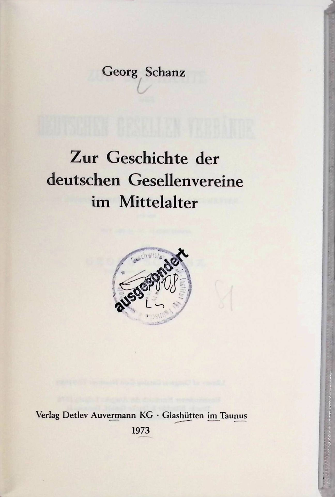 Zur Geschichte der deutschen Gesellenvereine im Mittelalter