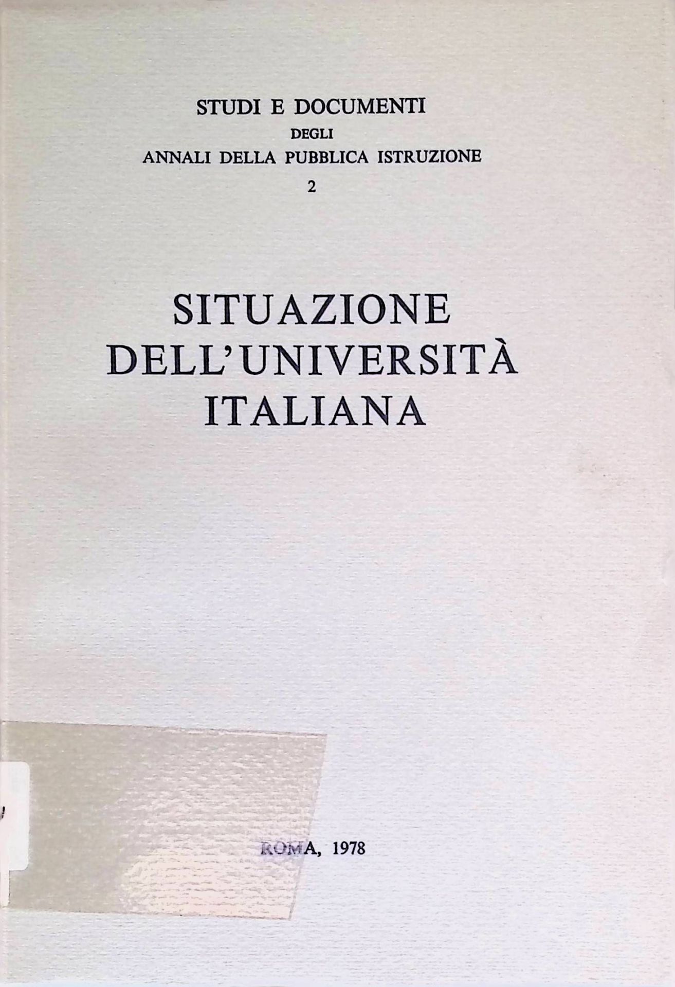 Situazione Dell'Universita Italiana
