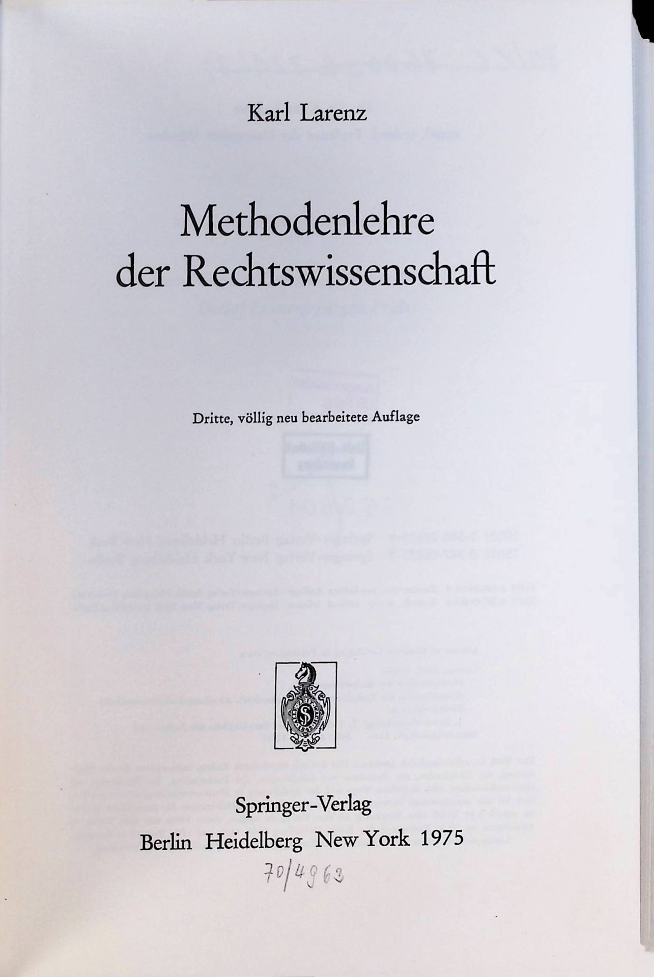 Methodenlehre der Rechtswissenschaft