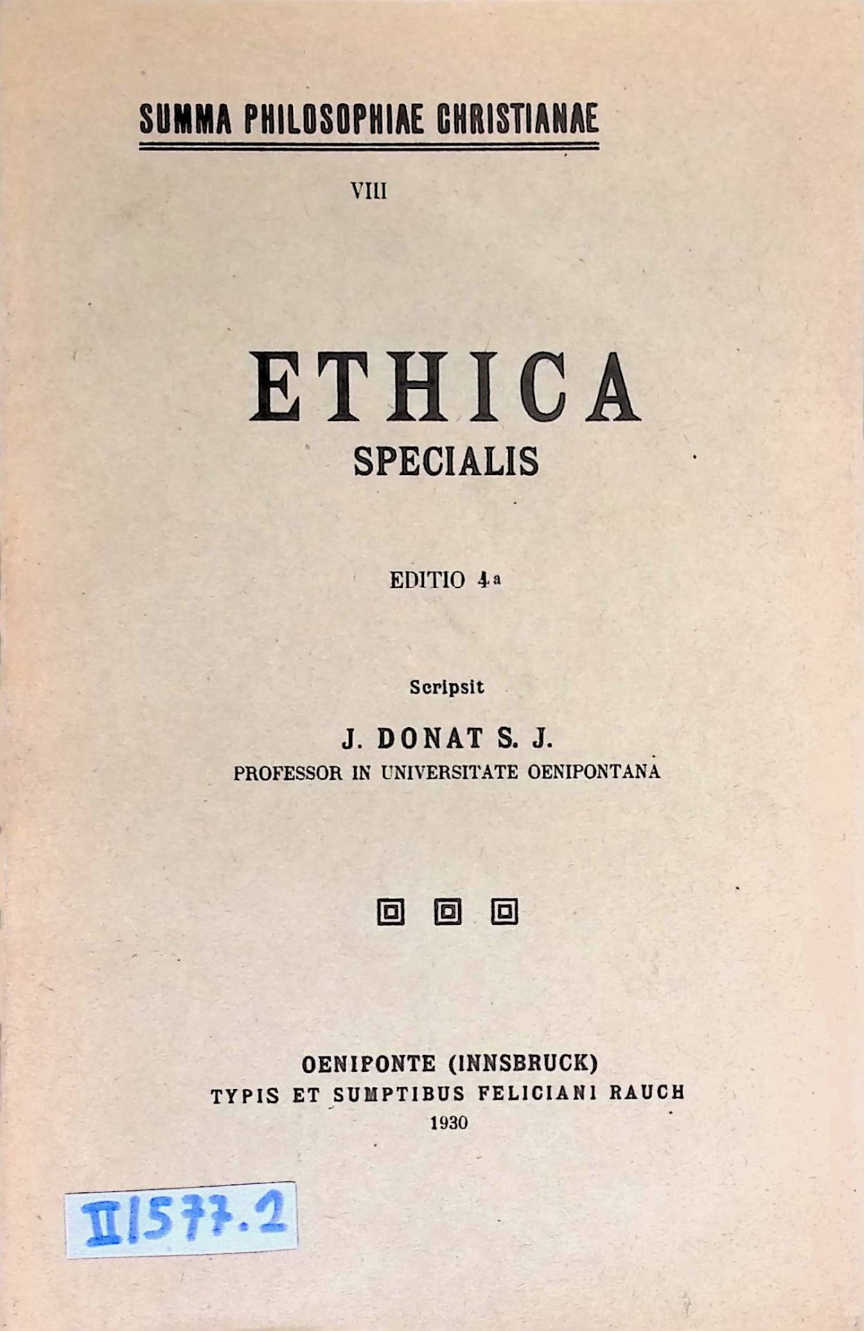 Ethica Specialis
