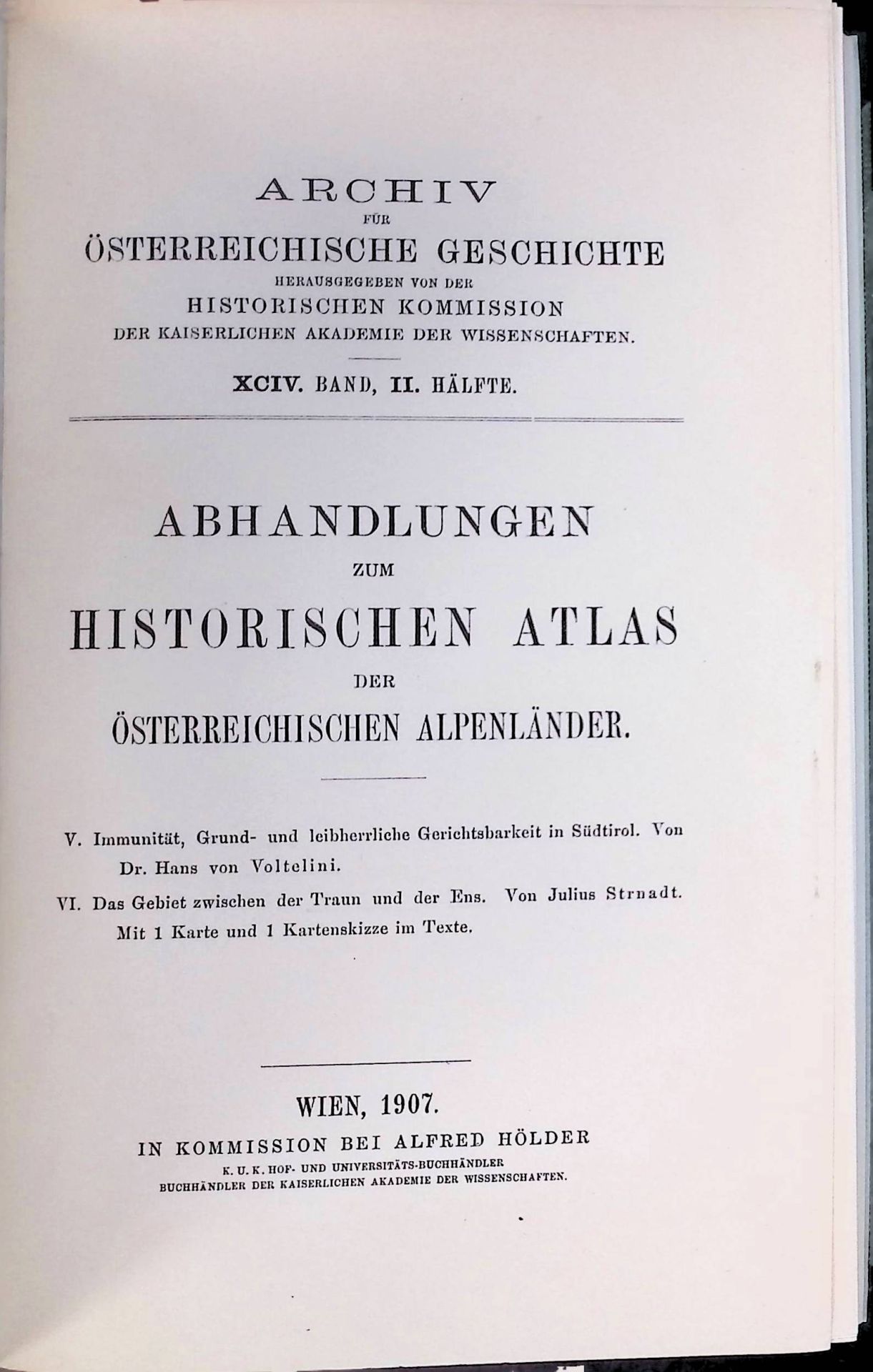 Immunität, Grund- und leibherrliche Gerichtsbarkeit in Südtirol - in: Abhandlungen zum Historischen Atlas der österreichischen Alpenländer
