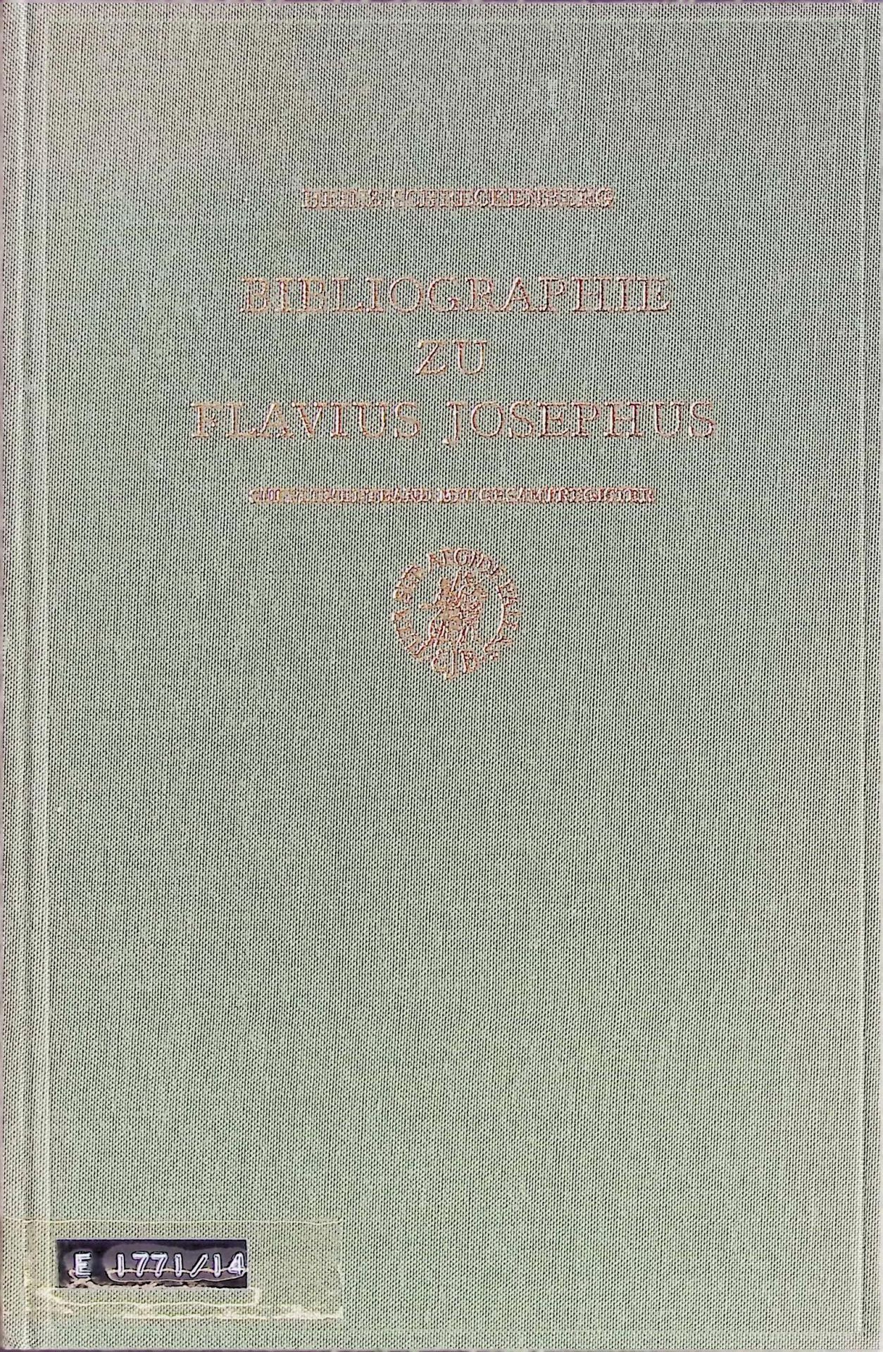 Bibliographie zu Flavius Josephus : Suppl.-Bd. mit Gesamtreg