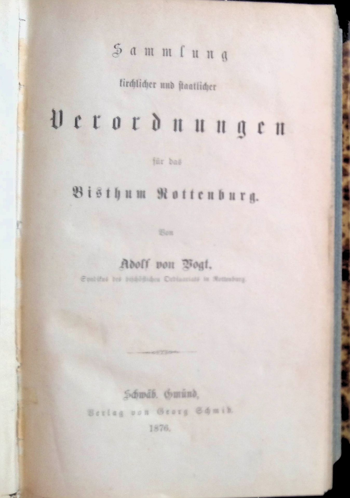 Sammlung kirchlicher und staatlicher Verordnungen für das Bisthum Rottenburg