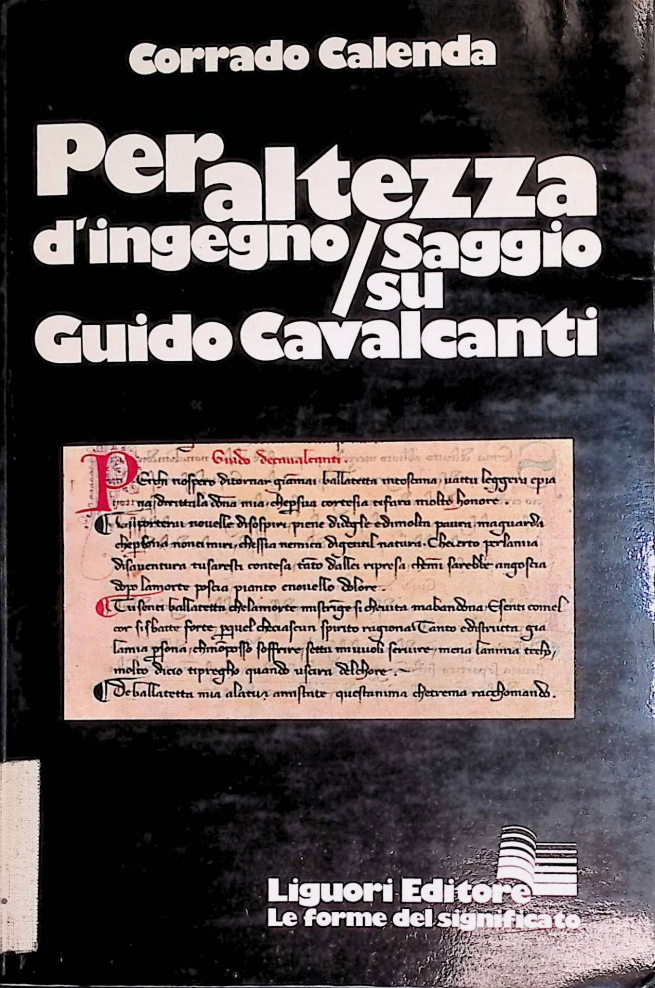 Per altezza d'ingegno/ Saggio su Guido Cavalcanti