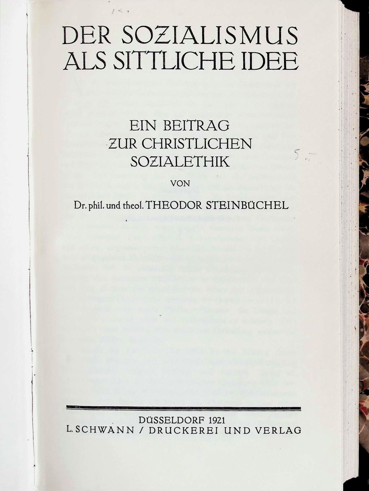 Der Sozialismus als sittliche Idee : Ein Beitrag zur christlichen Sozialethik