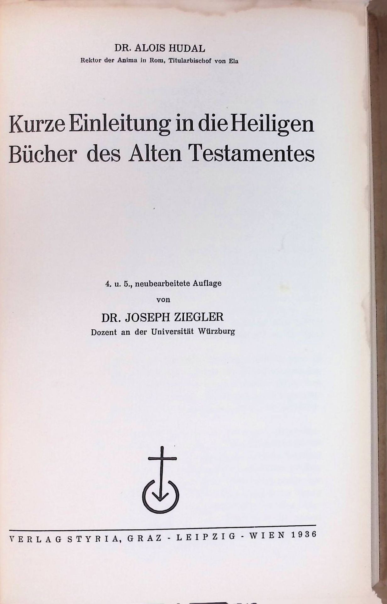 Kurze Einleitung in die Heiligen Bücher des Alten Testamentes