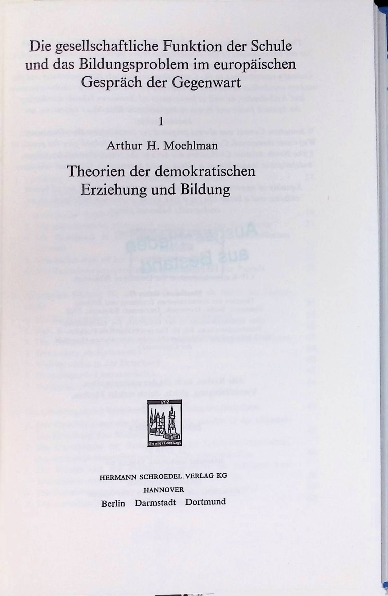 Theorien der demokratischen Erziehung und Bildung