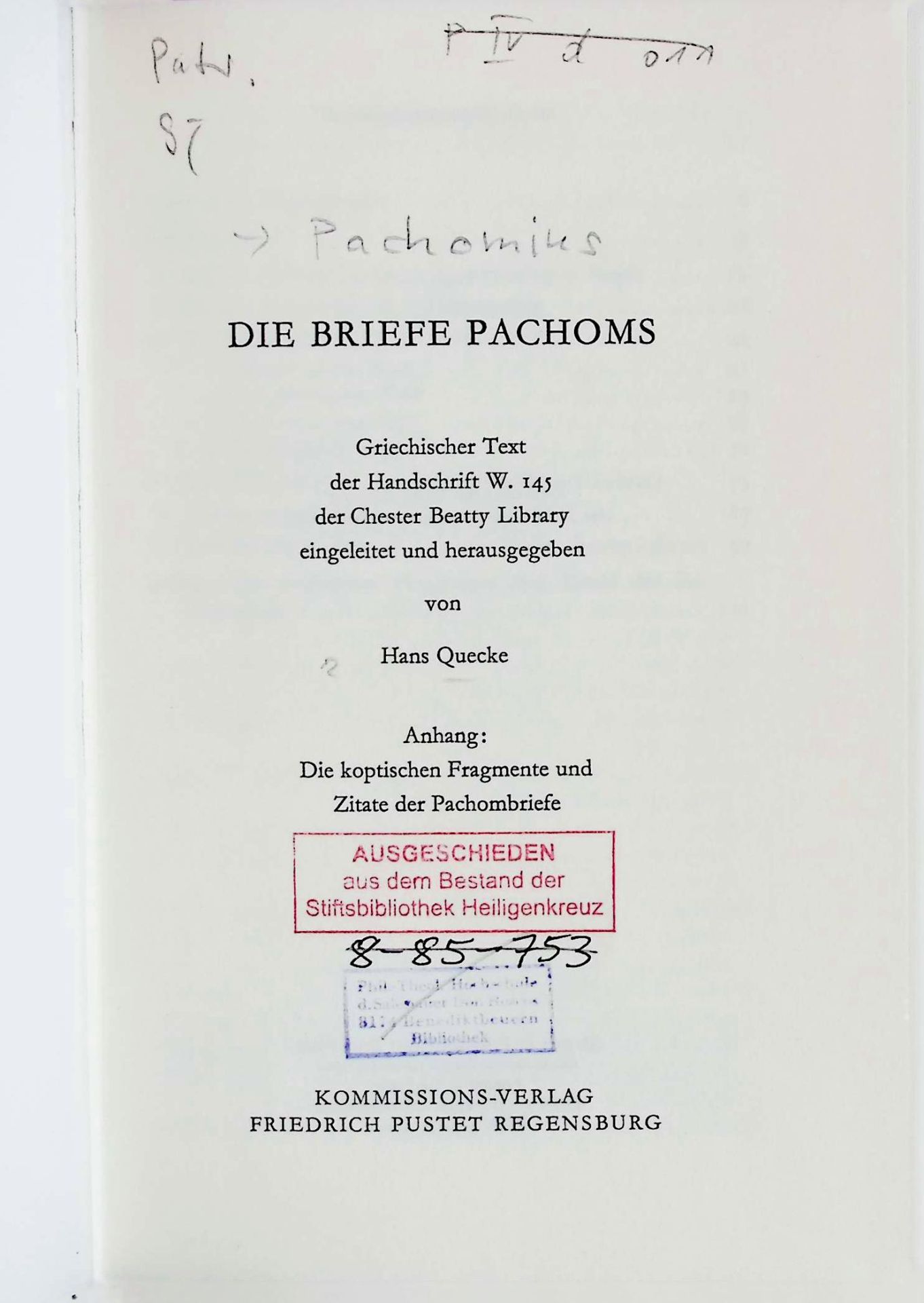 Die Briefe Pachoms