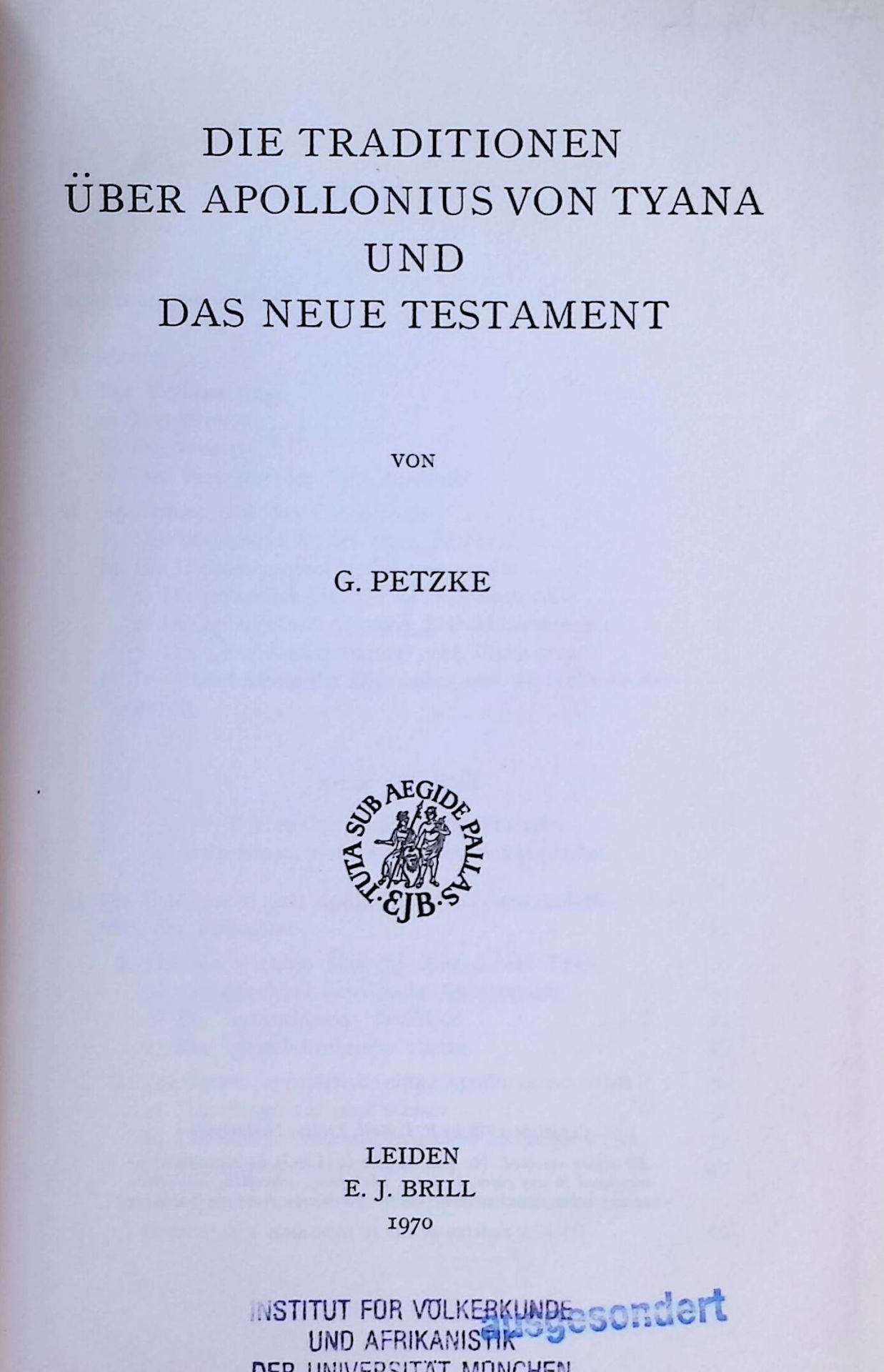 Die Traditionen über Apollonius von Tyana und das Neue Testament