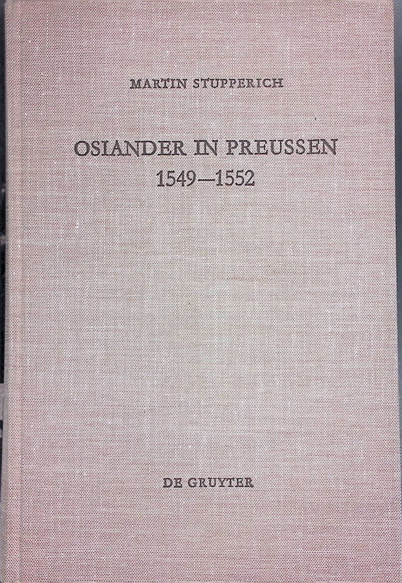 Osiander in Preußen : 1549 - 1552