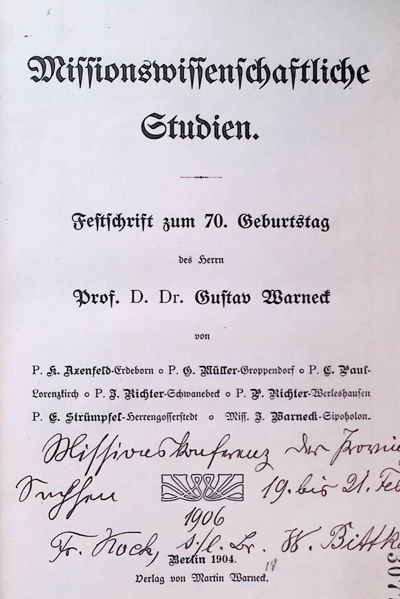 Die missionarische Tätigkeit des Apostel Paulus in Thessalonich. -in: Missionswissenschaftliche Studien: Festschrift zum 70. Geburtstag des Herrn Prof. D. Dr. Gustav Warneck