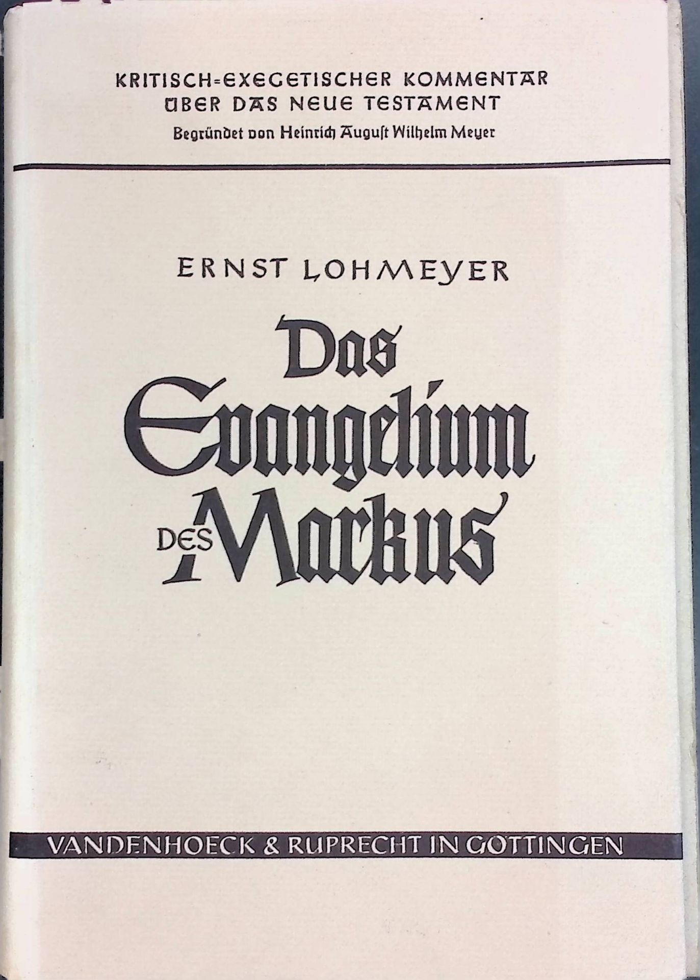 Das Evangelium des Markus